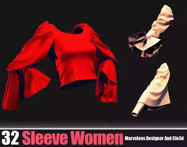 32 Sleeves Women In Marvelous Designer And Clo3d