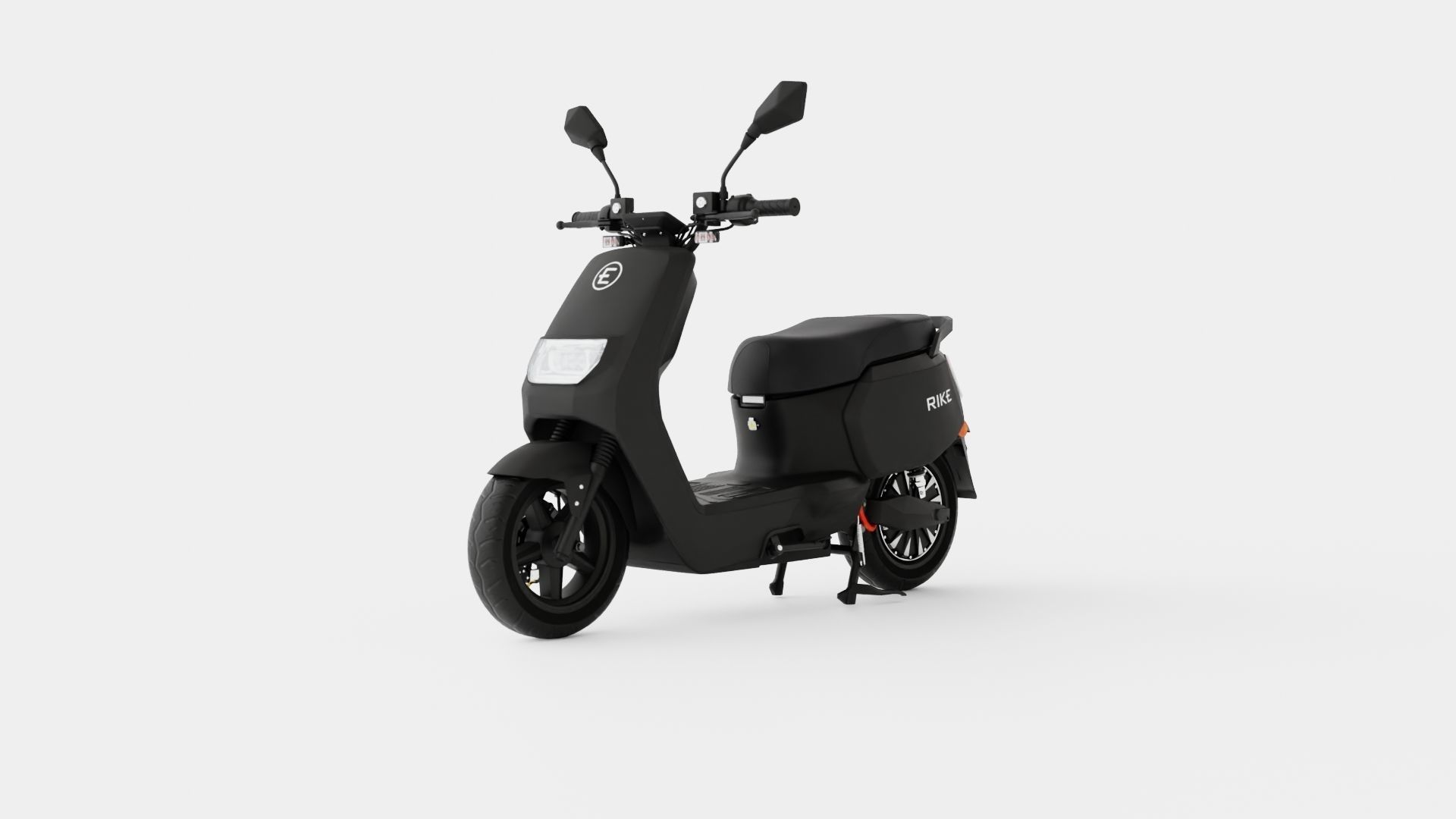 Matte Black Scooter Low-poly 3D model_2
