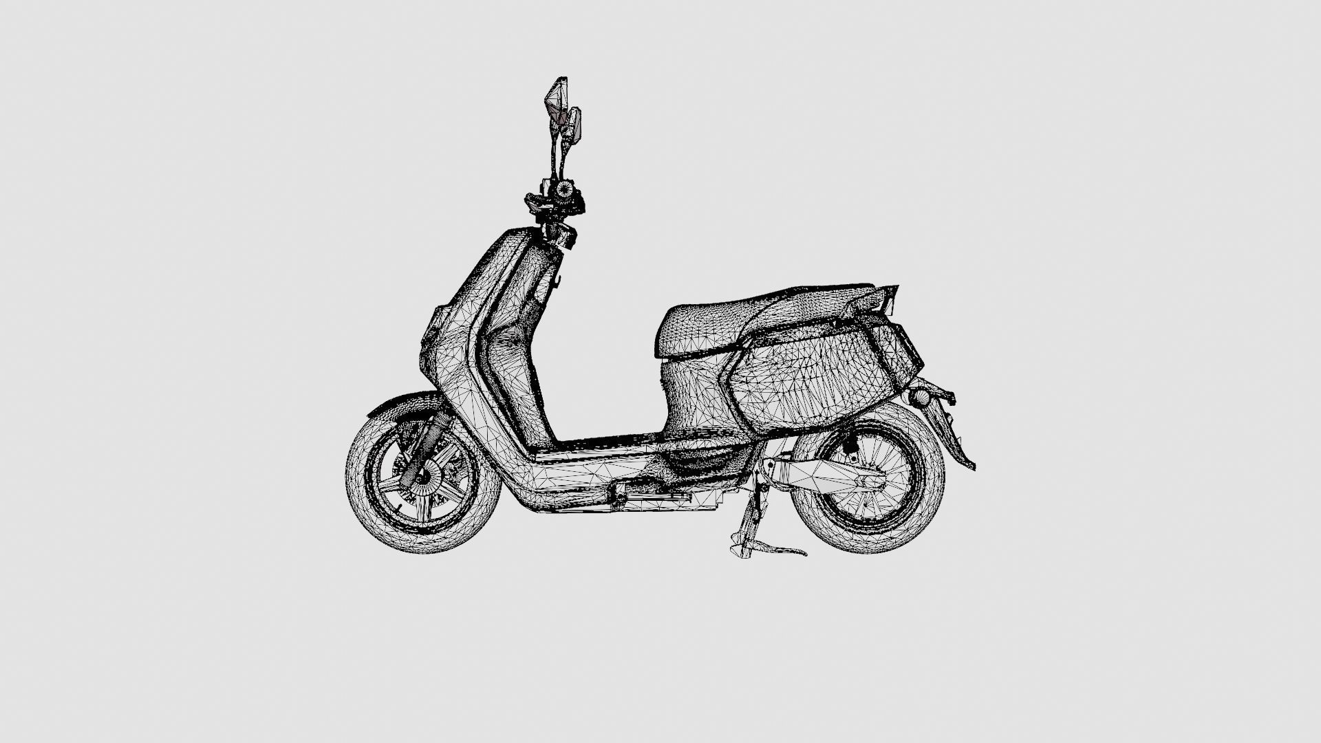 Matte Black Scooter Low-poly 3D model_6