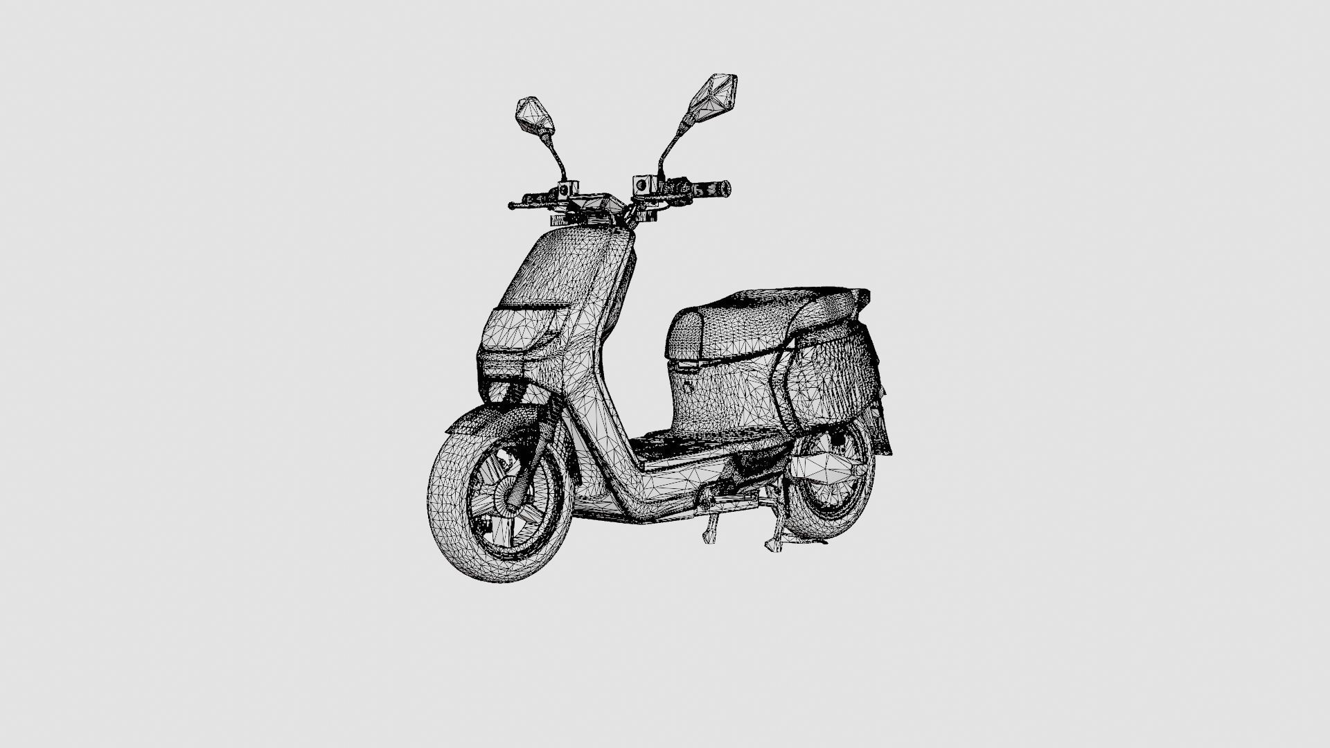 Matte Black Scooter Low-poly 3D model_7