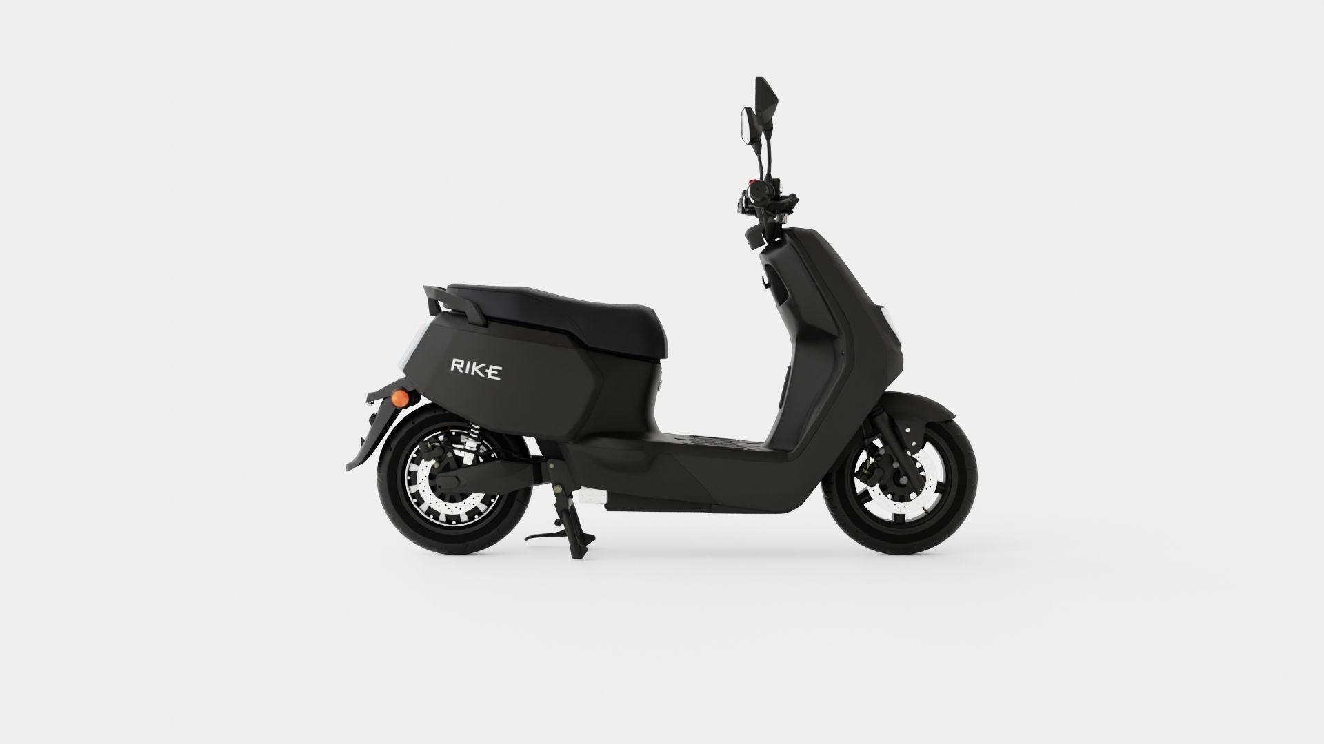 Matte Black Scooter Low-poly 3D model_4