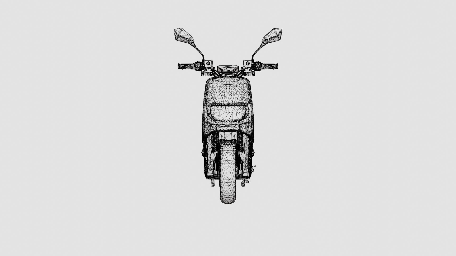 Matte Black Scooter Low-poly 3D model_8