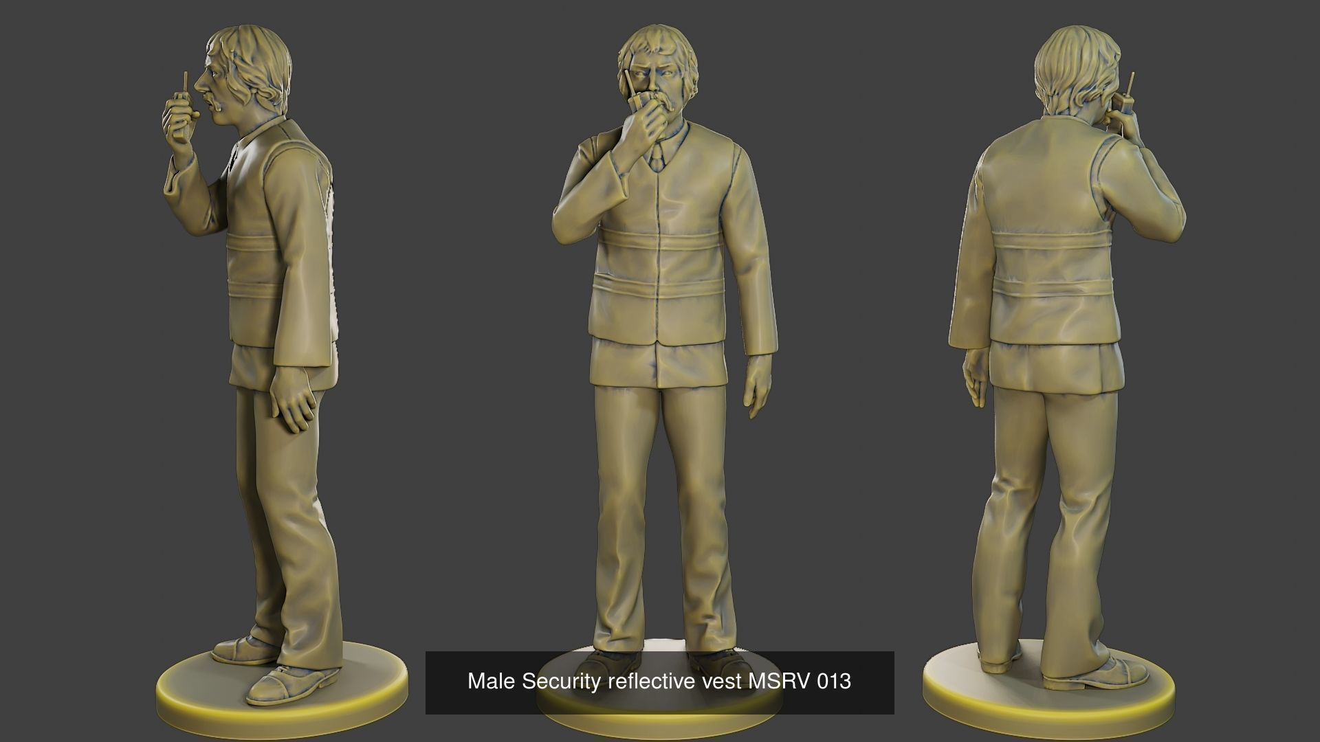 Male Security reflective vest MSRV Pack2 3D Model Collection_11