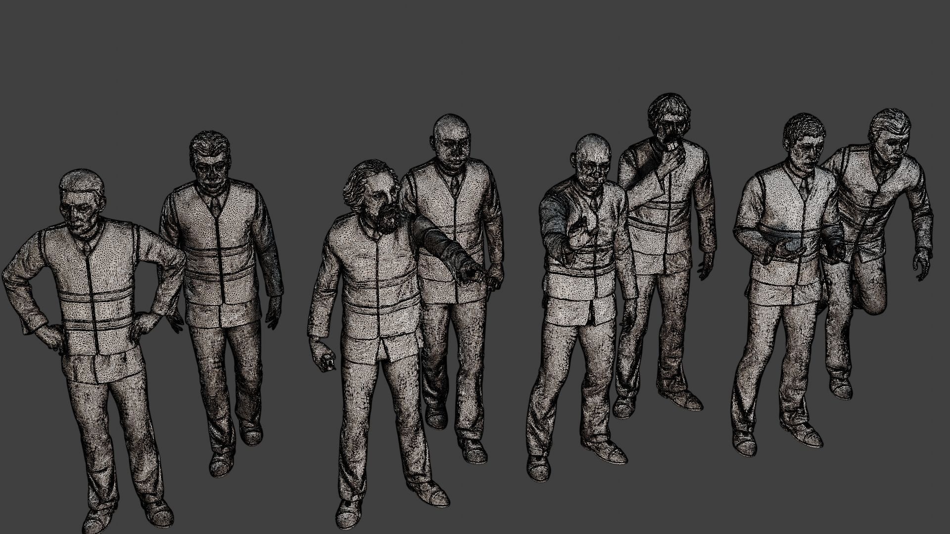 Male Security reflective vest MSRV Pack2 3D Model Collection_19