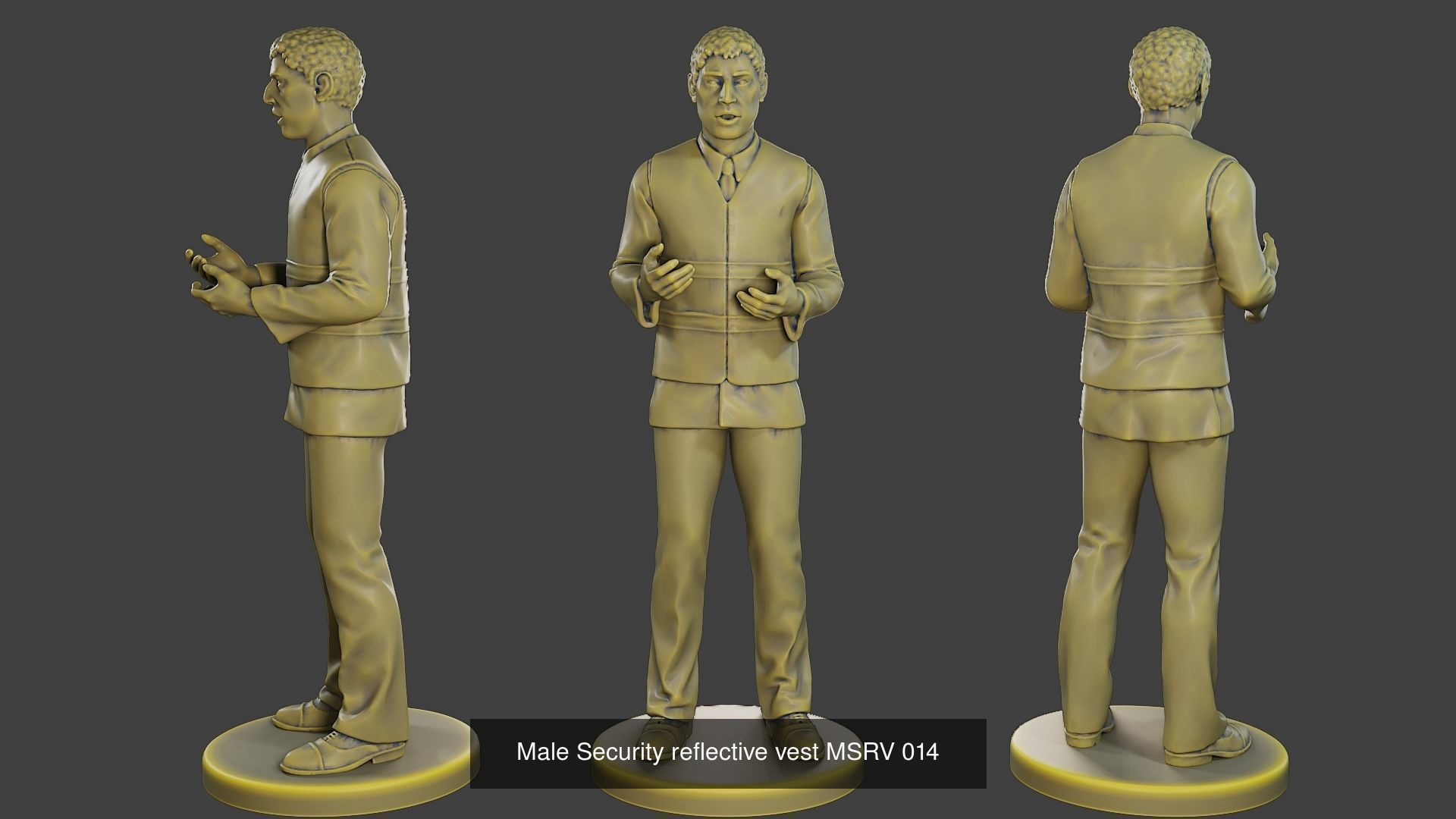Male Security reflective vest MSRV Pack2 3D Model Collection_13