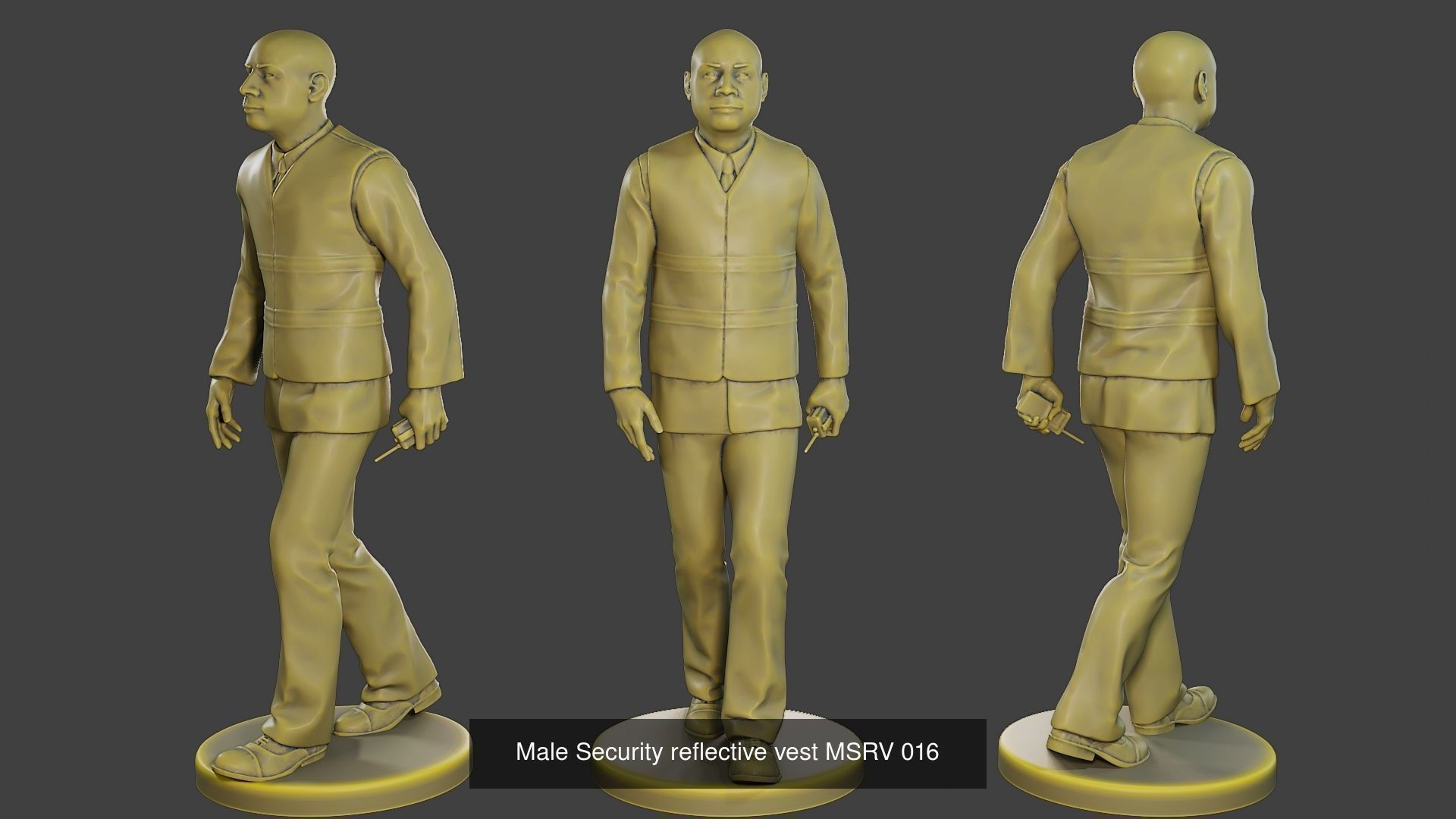 Male Security reflective vest MSRV Pack2 3D Model Collection_17