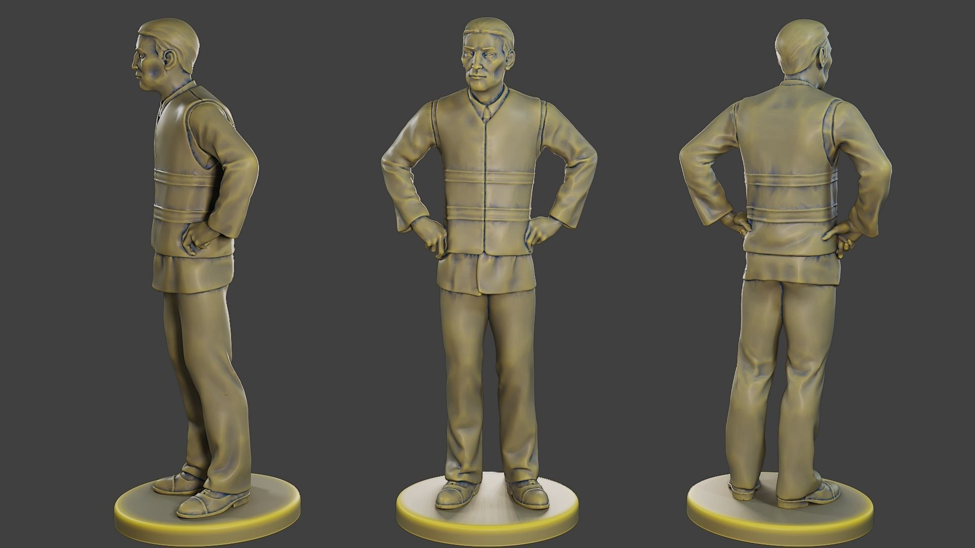 Male Security reflective vest MSRV Pack2 3D Model Collection_10