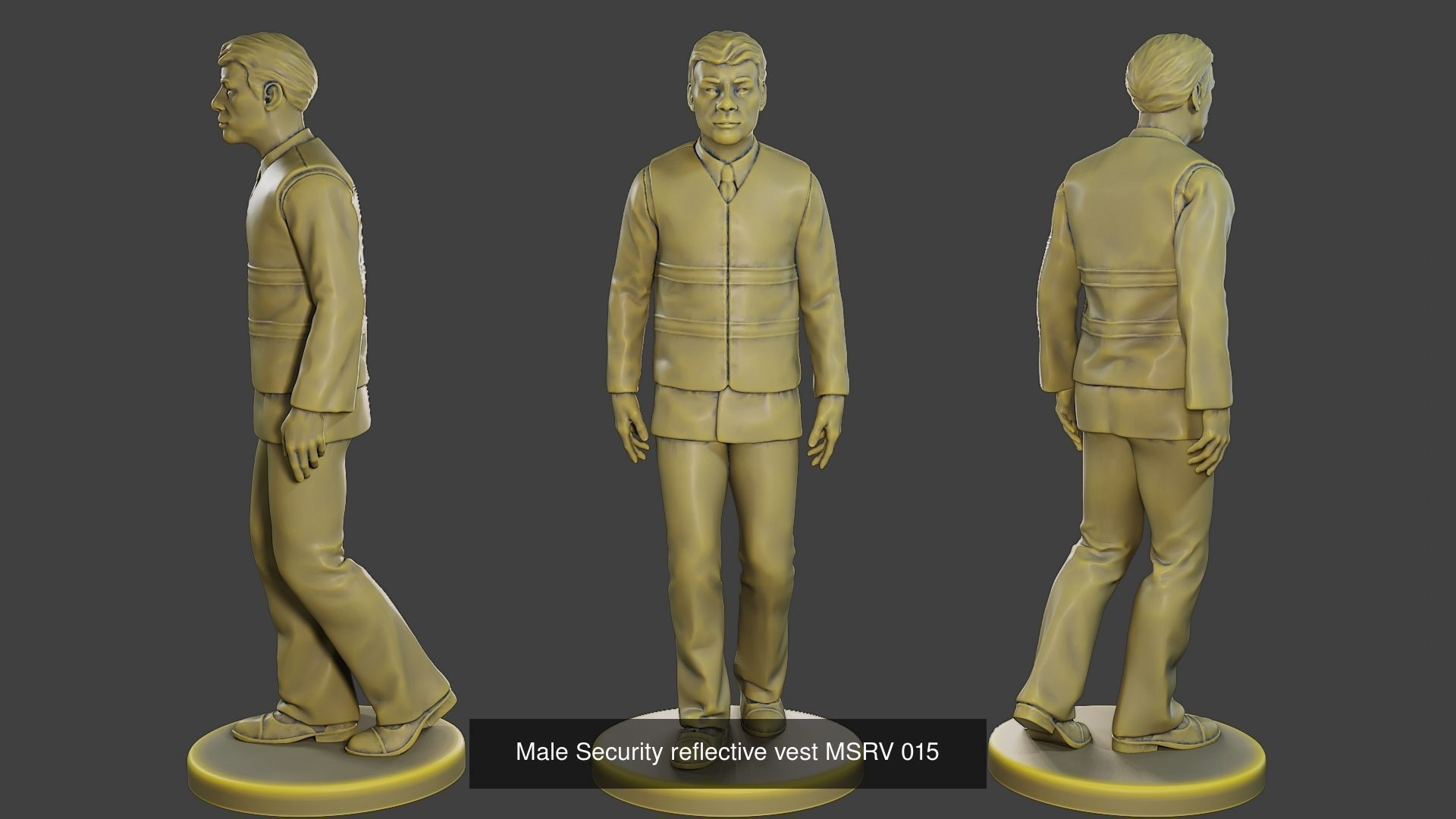 Male Security reflective vest MSRV Pack2 3D Model Collection_15