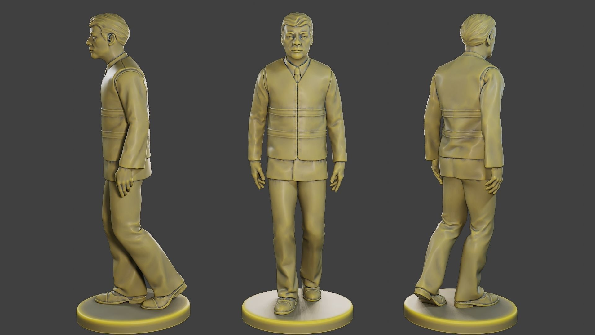 Male Security reflective vest MSRV Pack2 3D Model Collection_8