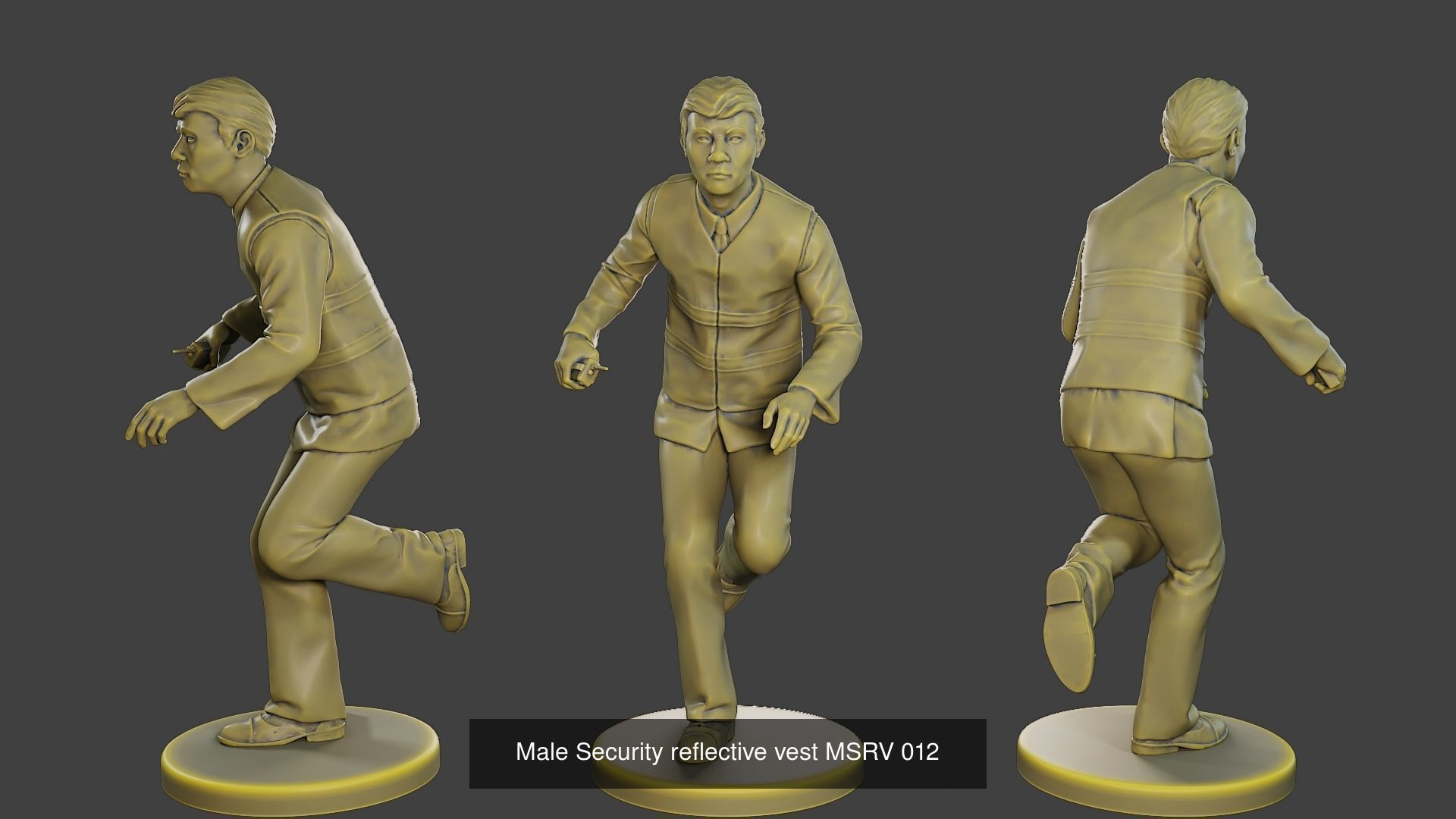 Male Security reflective vest MSRV Pack2 3D Model Collection_9