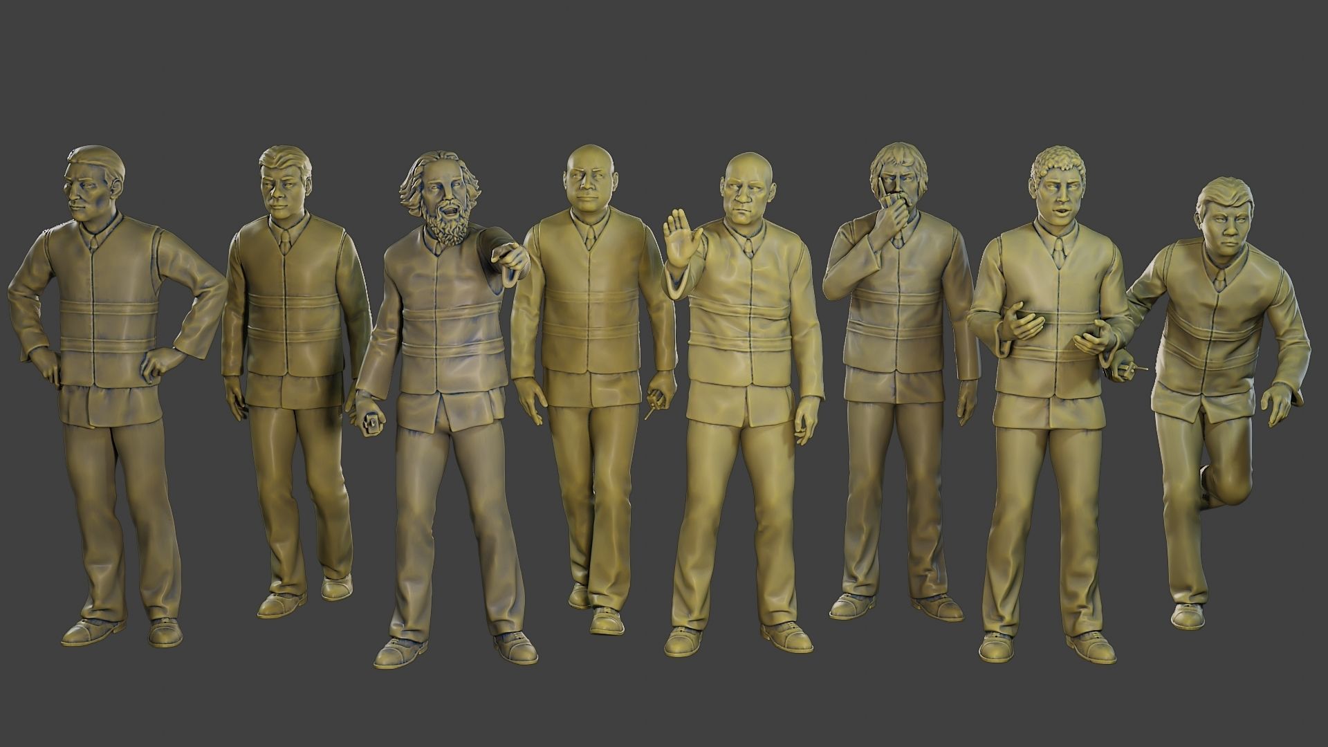 Male Security reflective vest MSRV Pack2 3D Model Collection_2