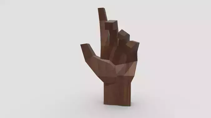 garden wooden hand statue