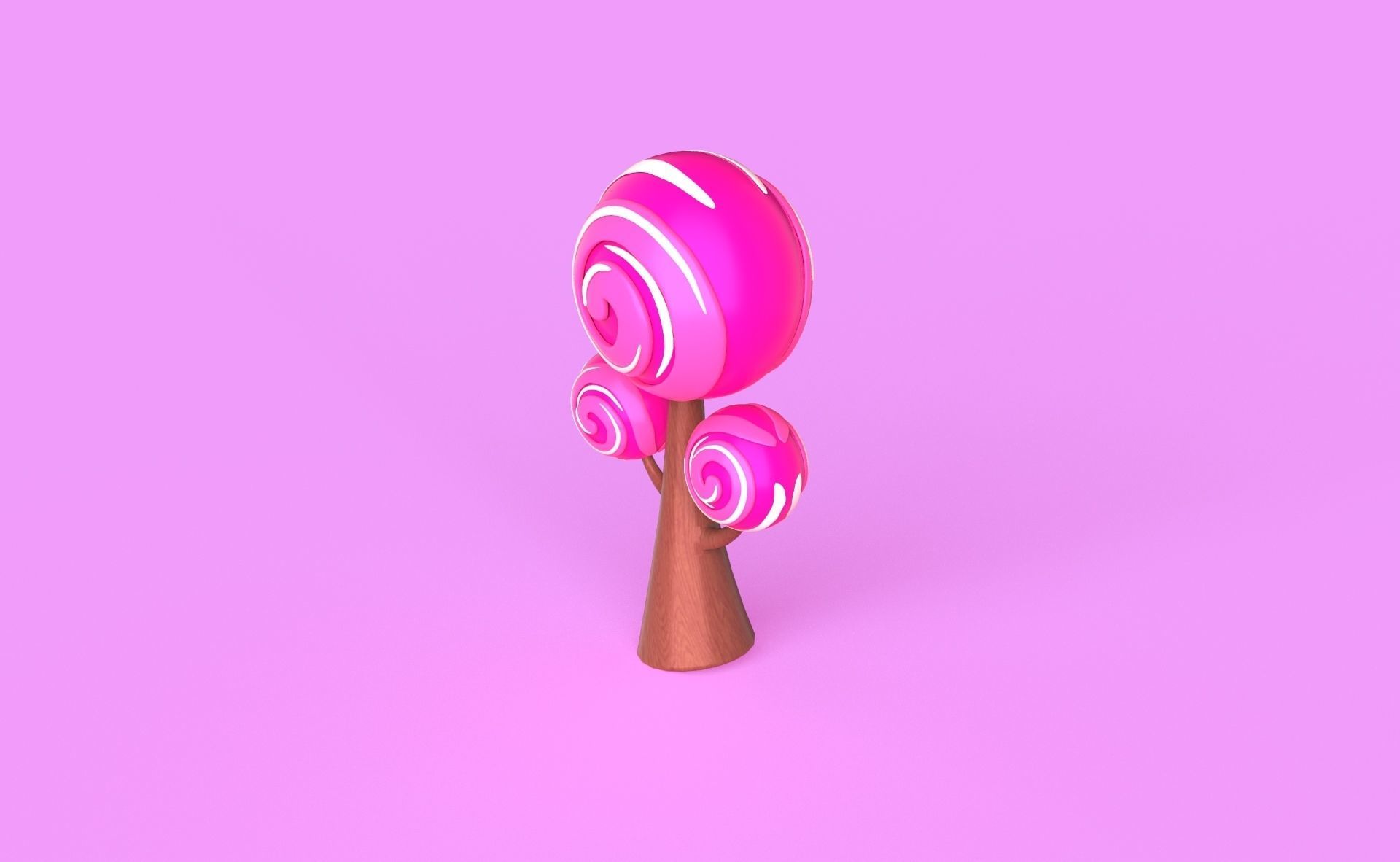  Cartoon Candy Tree 1 Low-poly 3D model_10