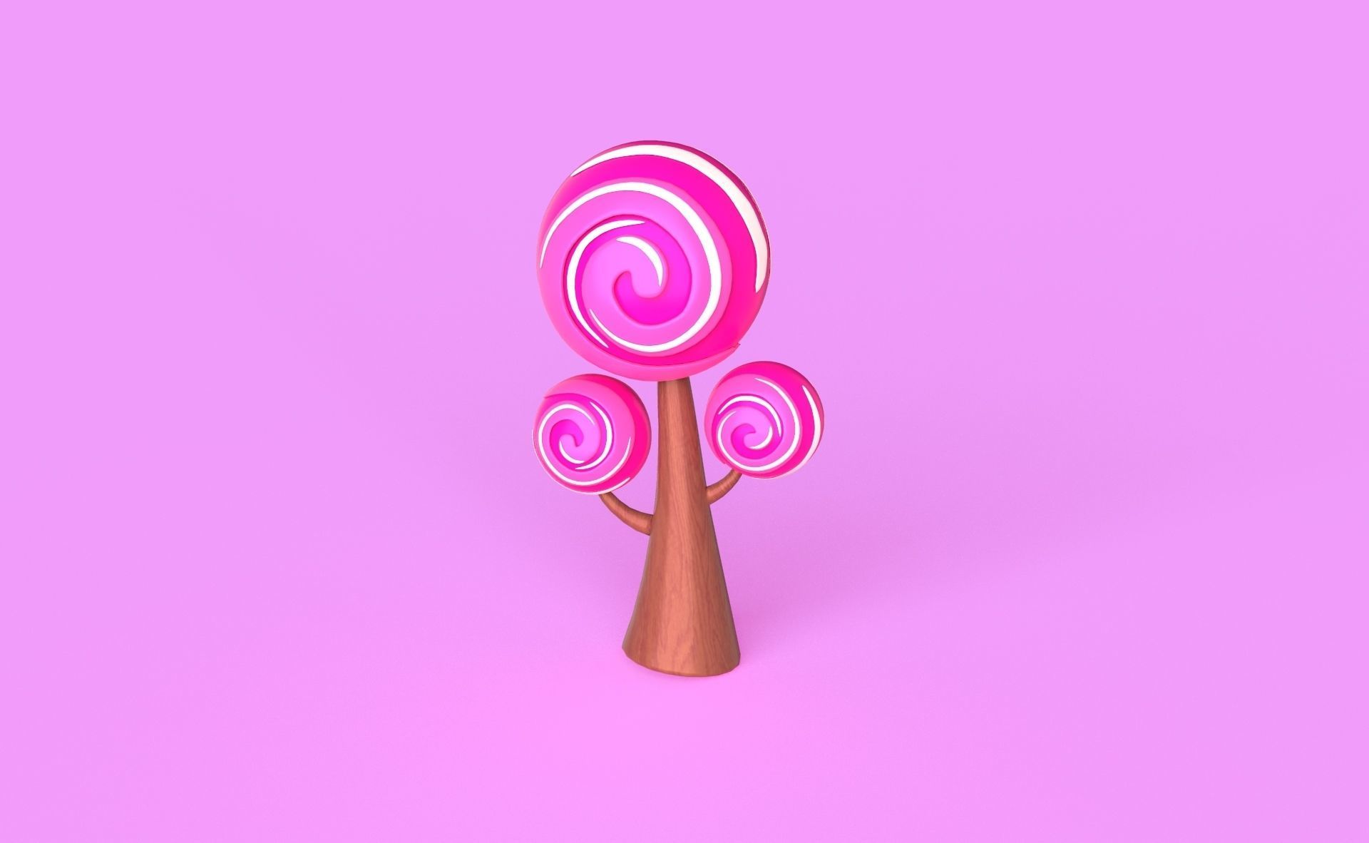  Cartoon Candy Tree 1 Low-poly 3D model_1
