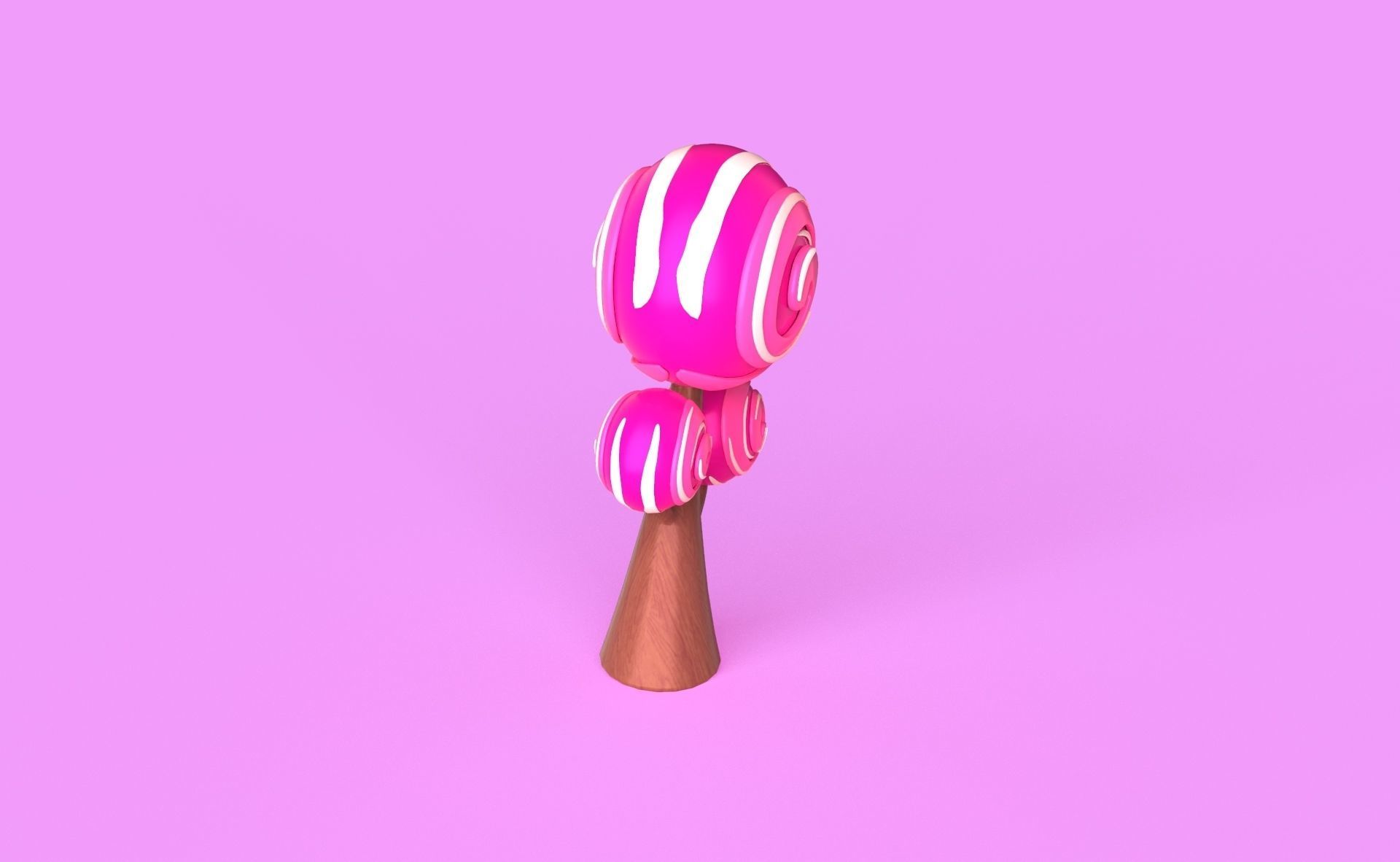  Cartoon Candy Tree 1 Low-poly 3D model_5