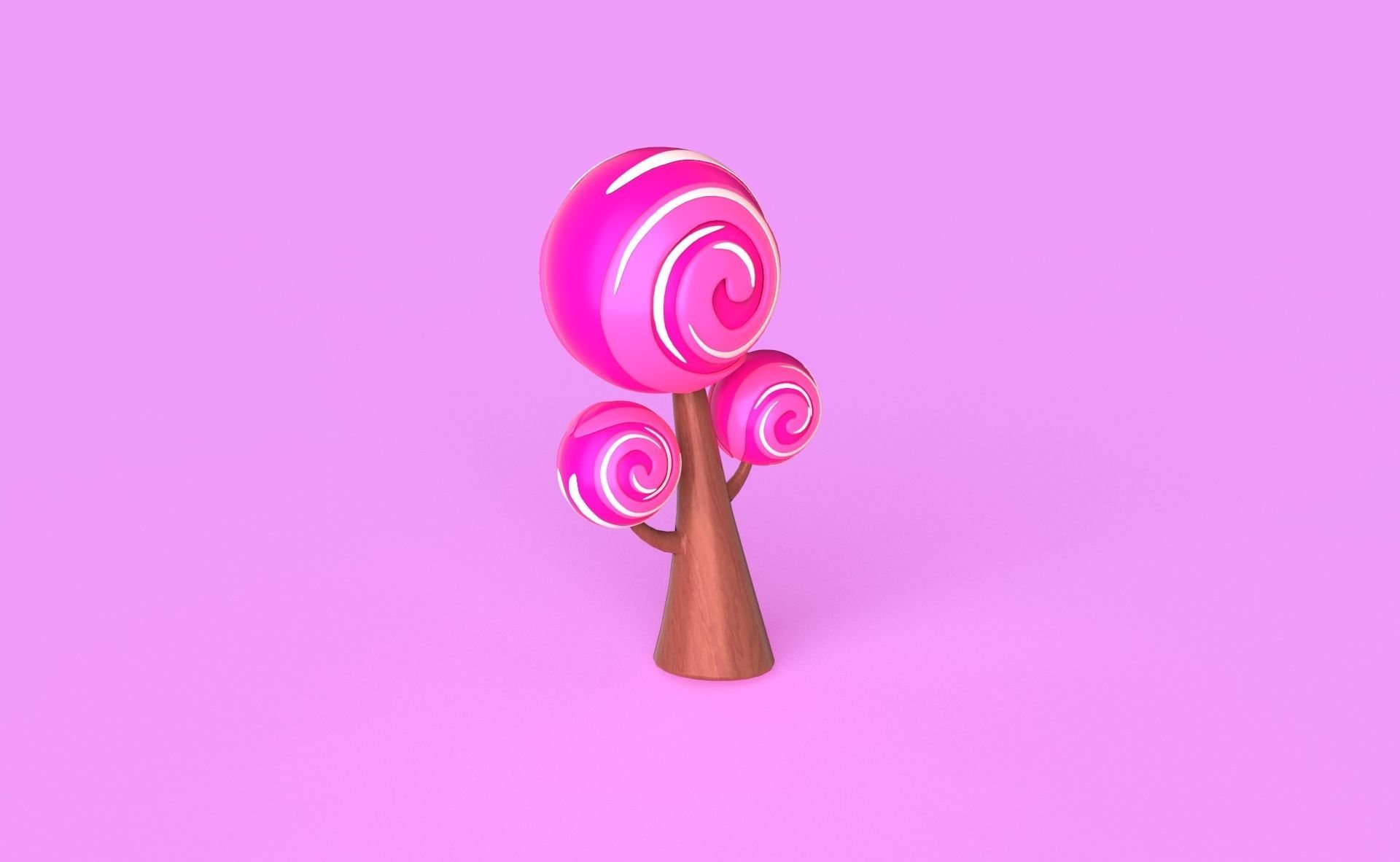  Cartoon Candy Tree 1 Low-poly 3D model_14