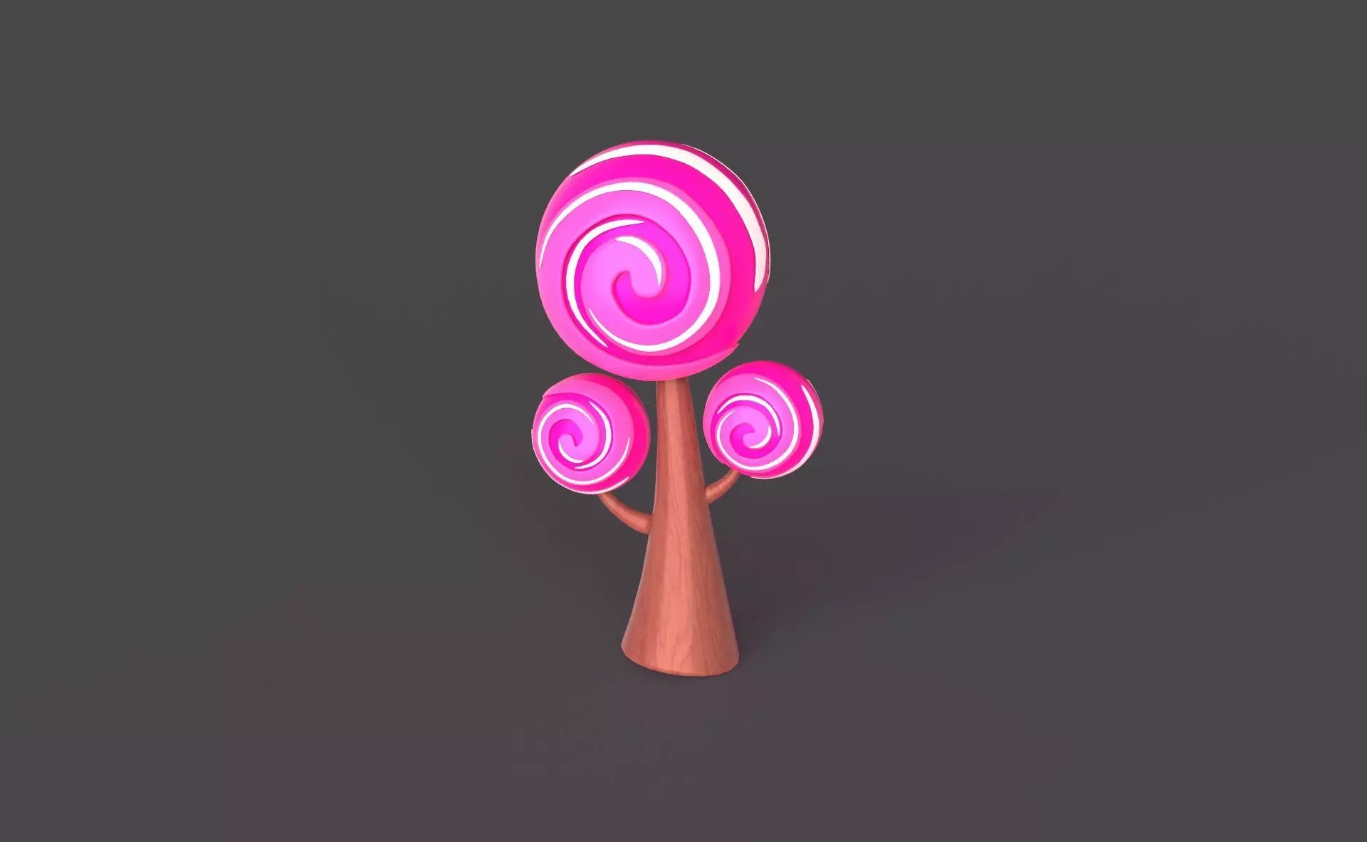  Cartoon Candy Tree 1 Low-poly 3D model_0