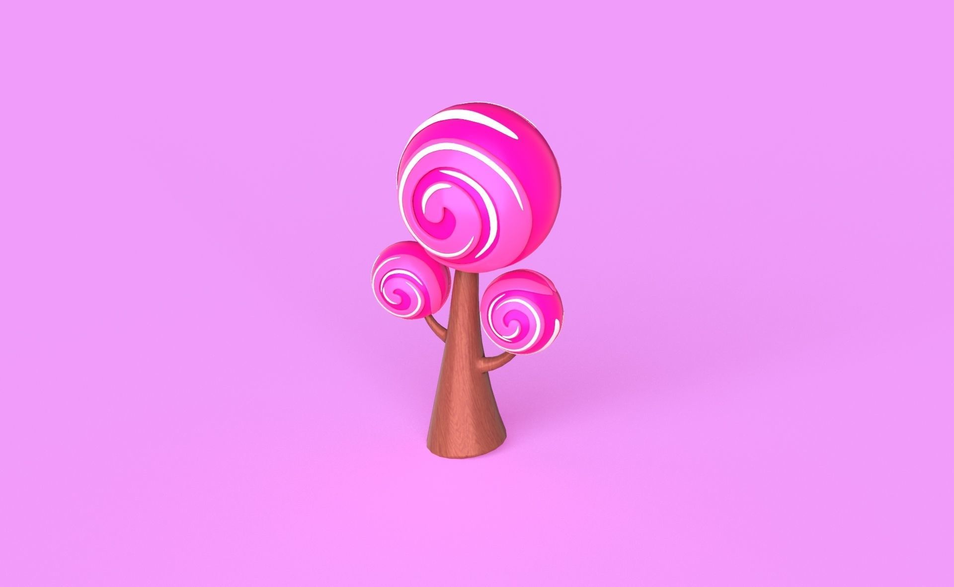  Cartoon Candy Tree 1 Low-poly 3D model_9