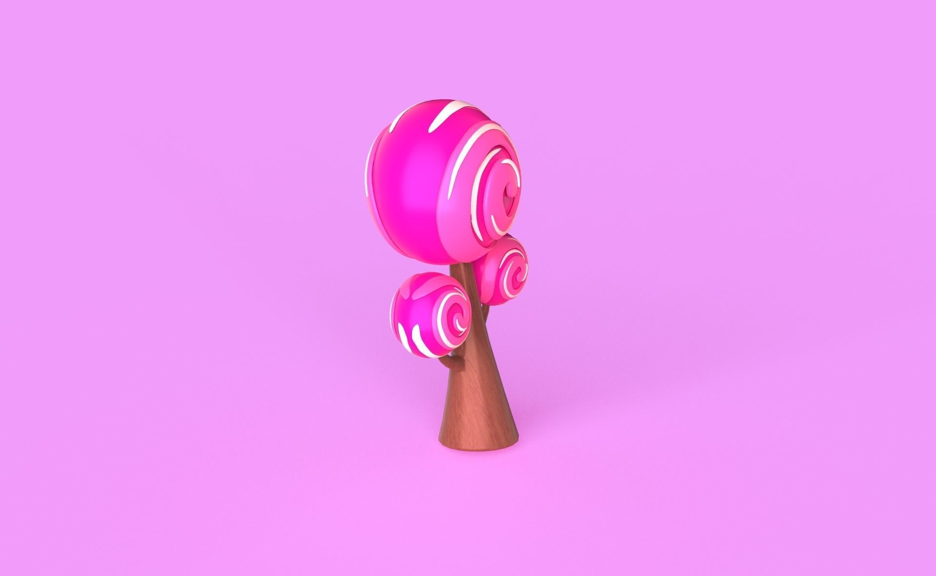  Cartoon Candy Tree 1 Low-poly 3D model_13