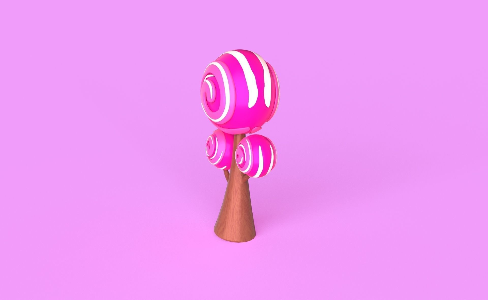  Cartoon Candy Tree 1 Low-poly 3D model_3