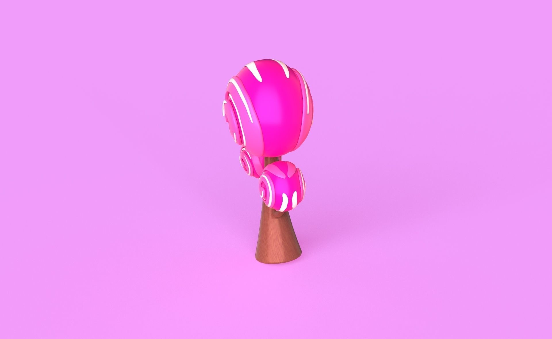  Cartoon Candy Tree 1 Low-poly 3D model_11