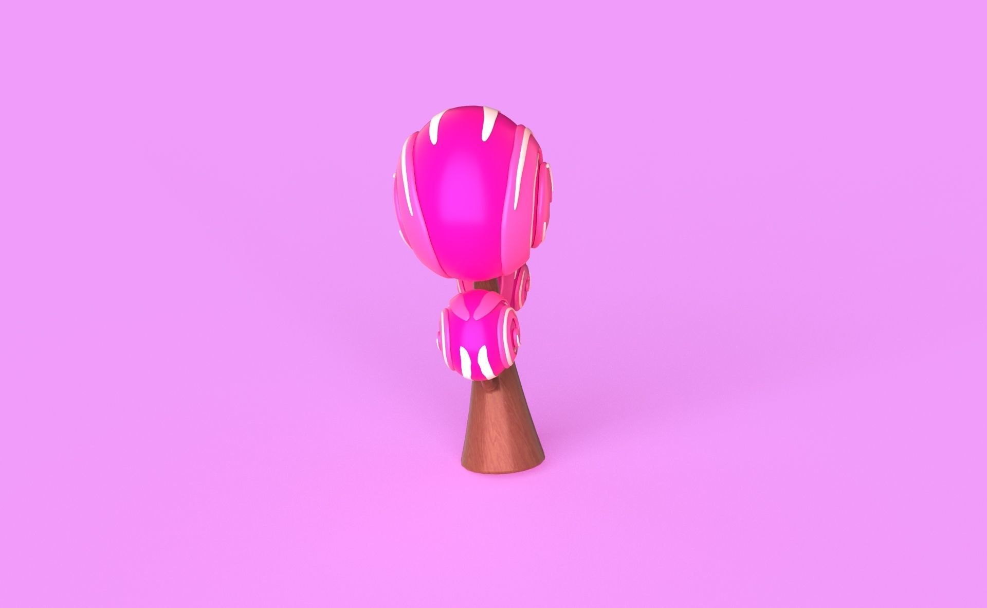  Cartoon Candy Tree 1 Low-poly 3D model_12