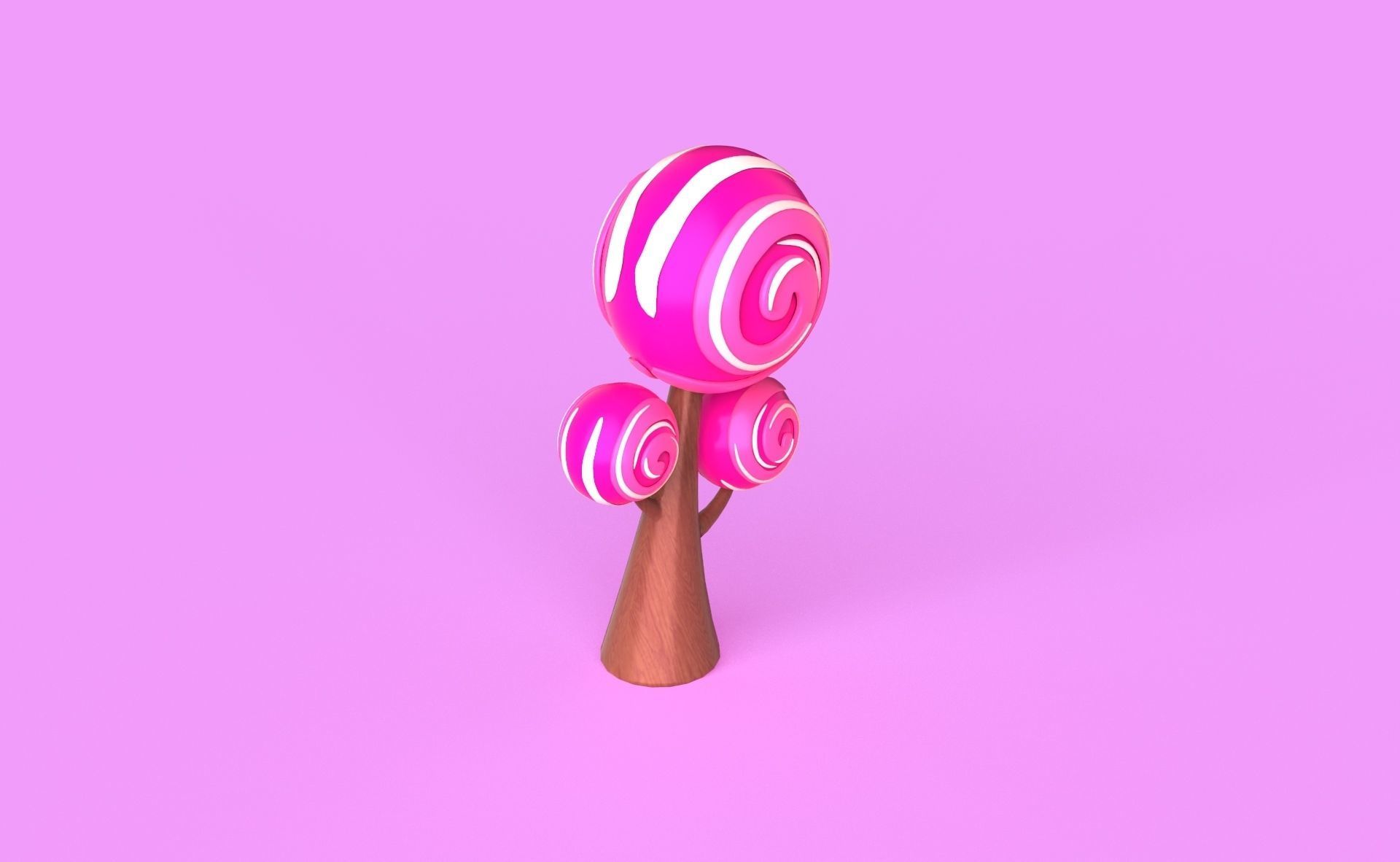  Cartoon Candy Tree 1 Low-poly 3D model_6