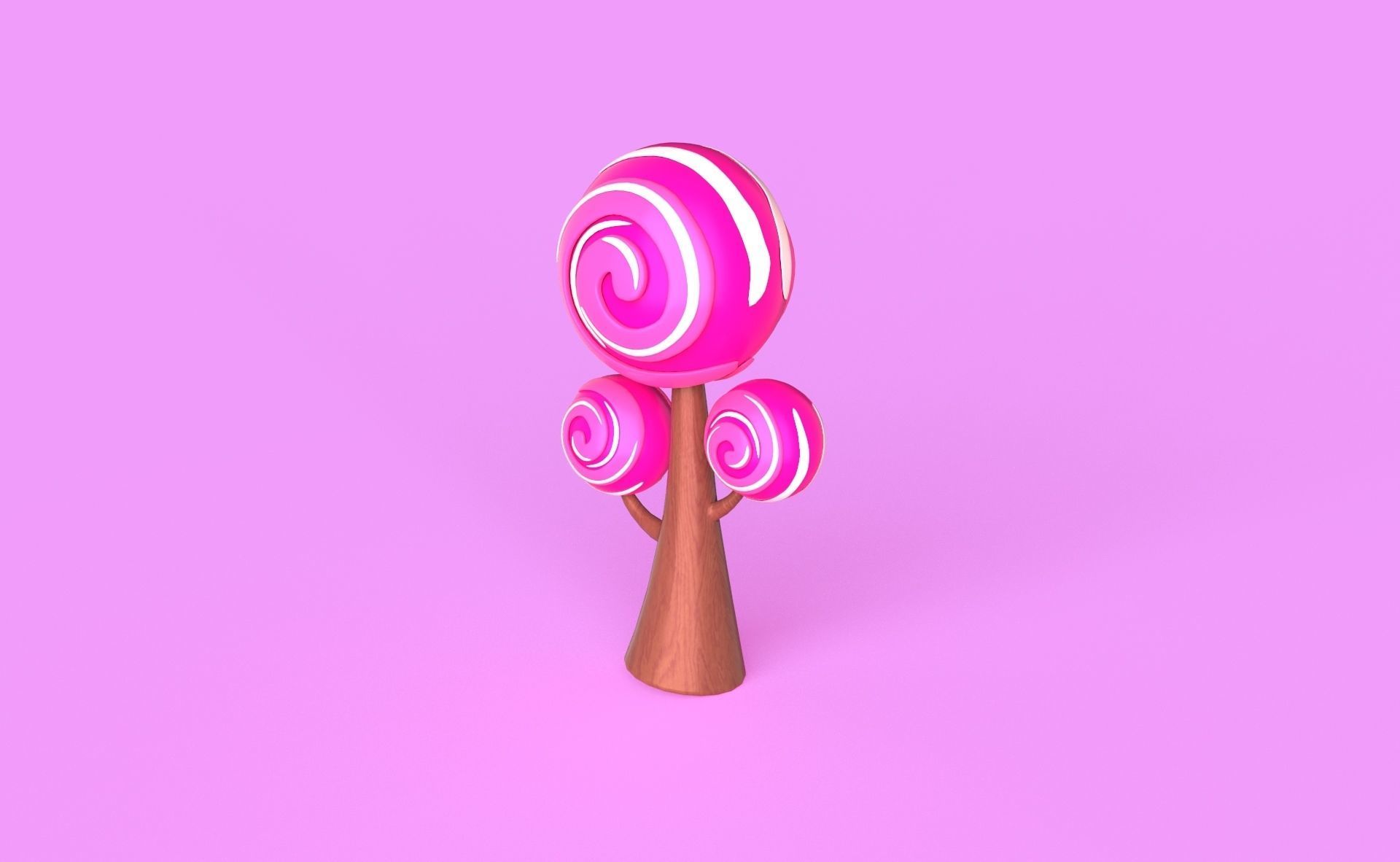  Cartoon Candy Tree 1 Low-poly 3D model_2