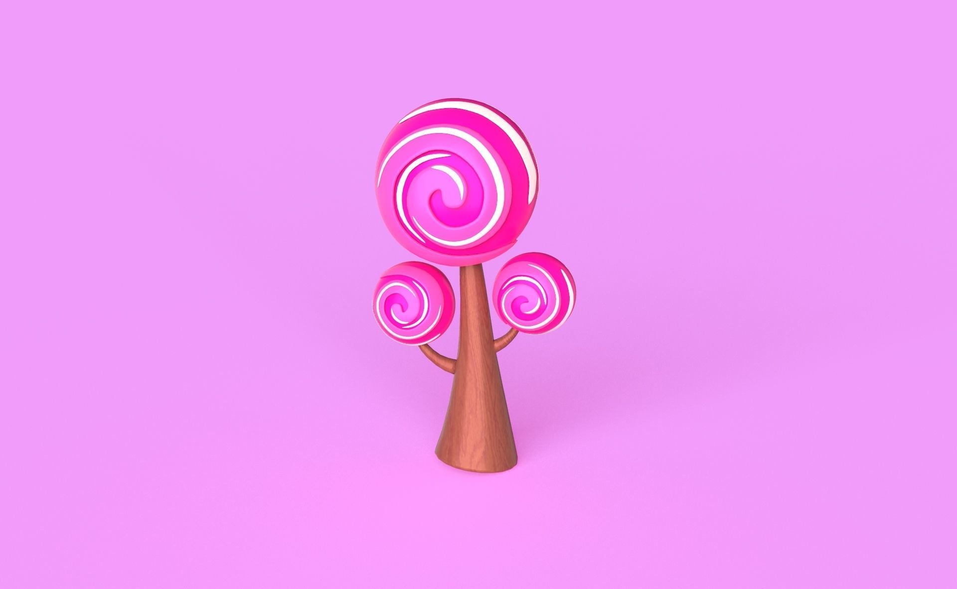  Cartoon Candy Tree 1 Low-poly 3D model_16