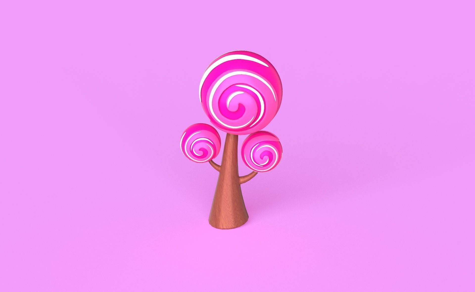  Cartoon Candy Tree 1 Low-poly 3D model_8