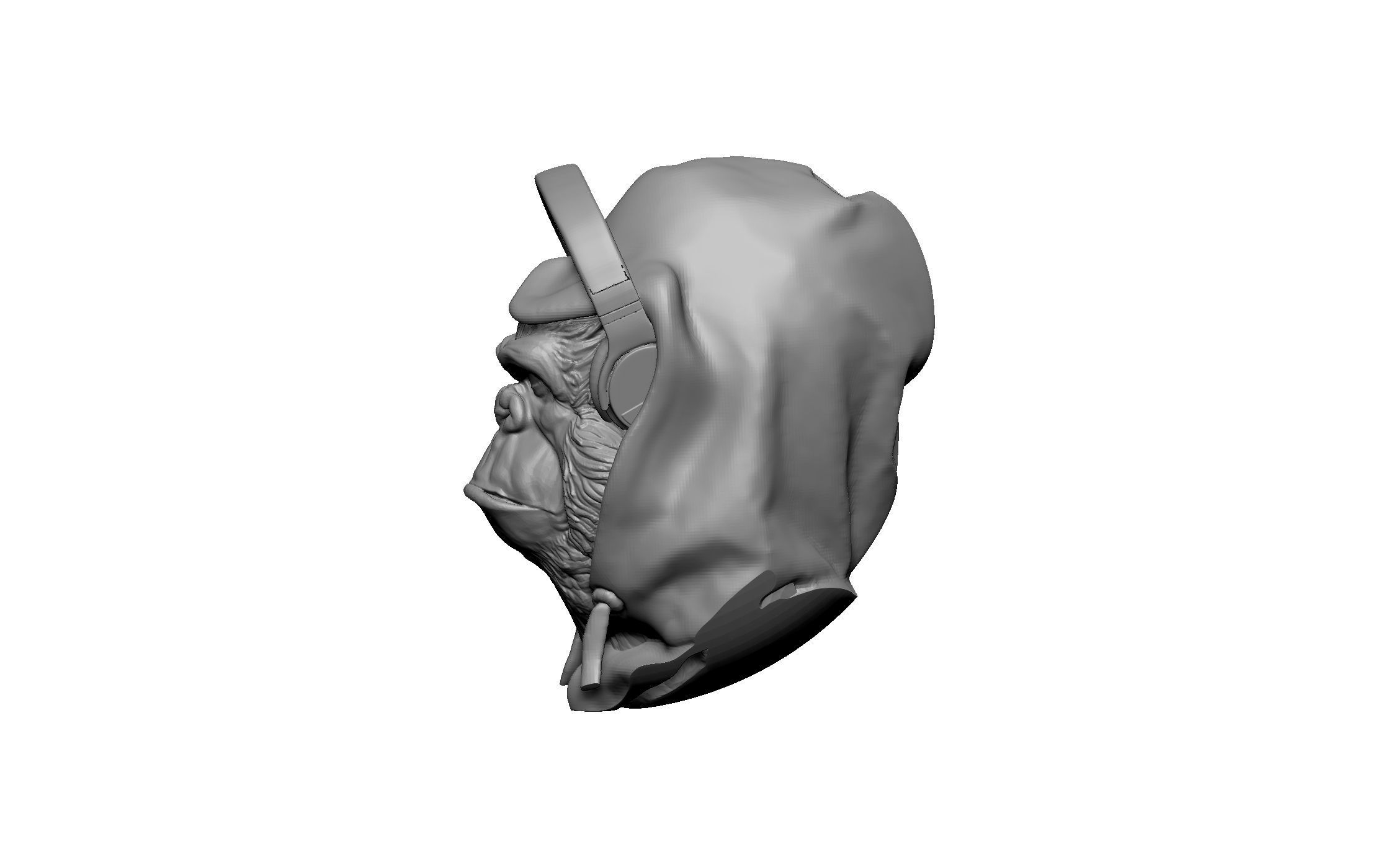 gorilla animal head 3D print model_1