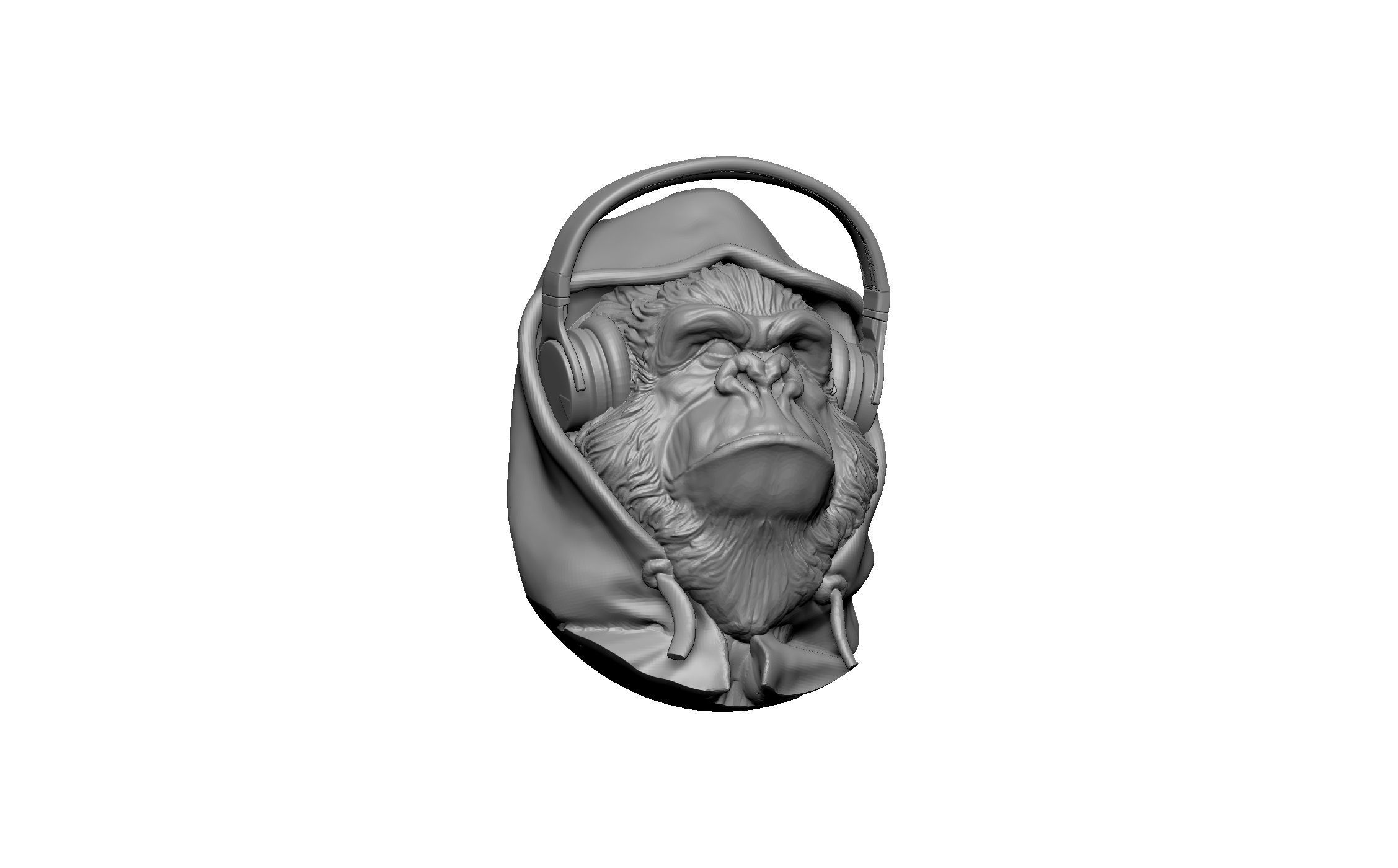 gorilla animal head 3D print model_4