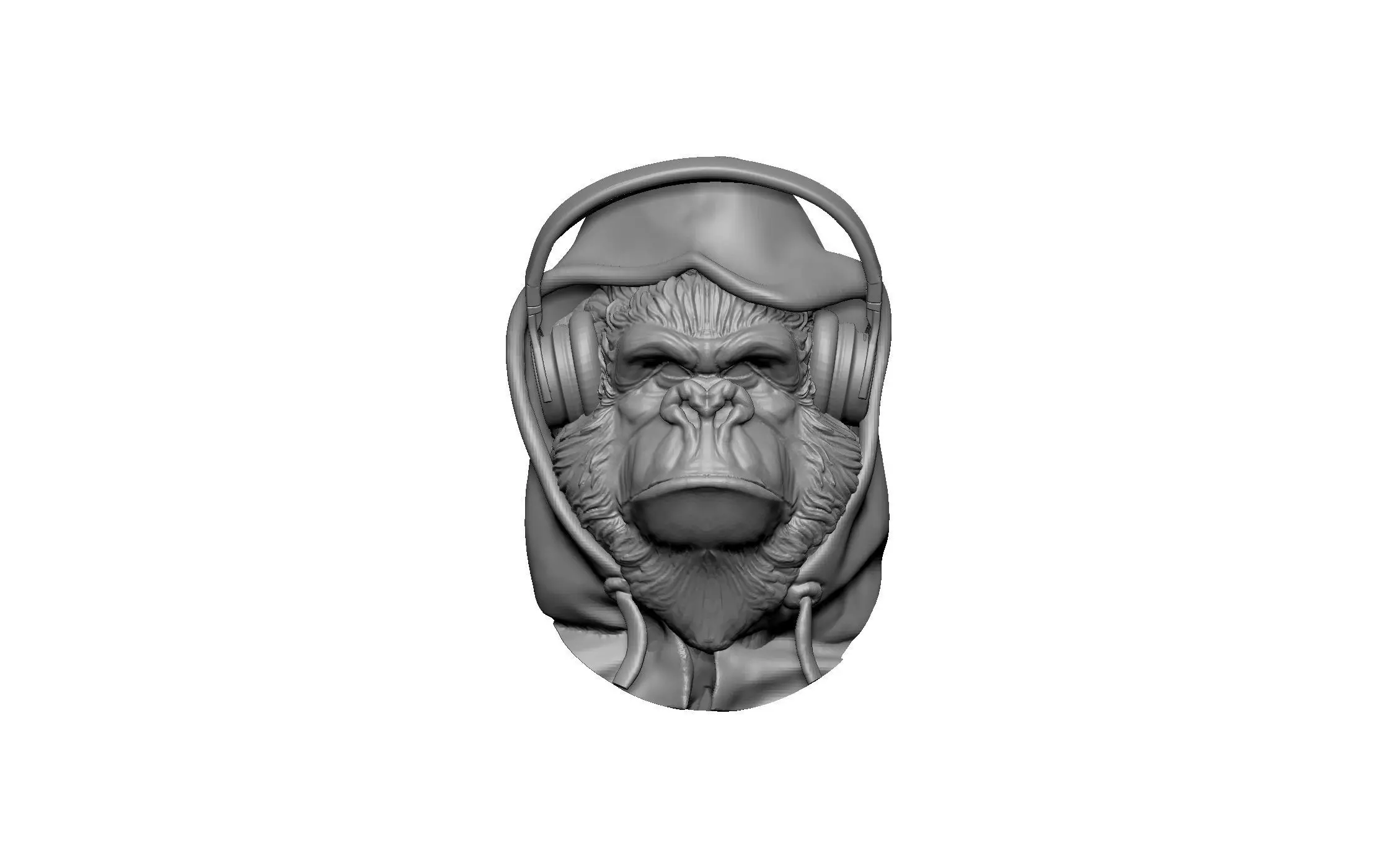 gorilla animal head 3D print model_0
