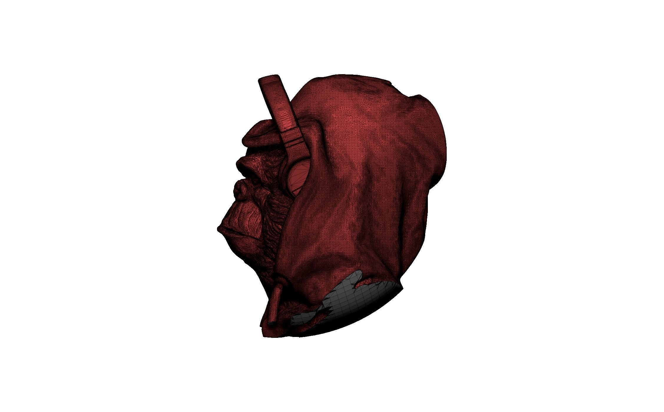 gorilla animal head 3D print model_6