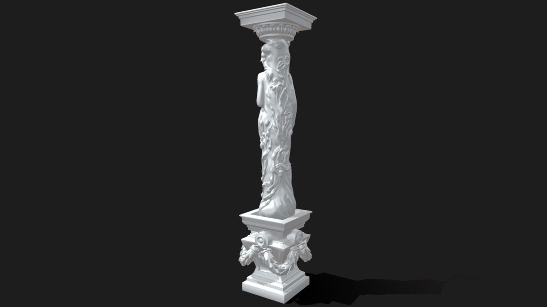 woman girl column 3D model_5