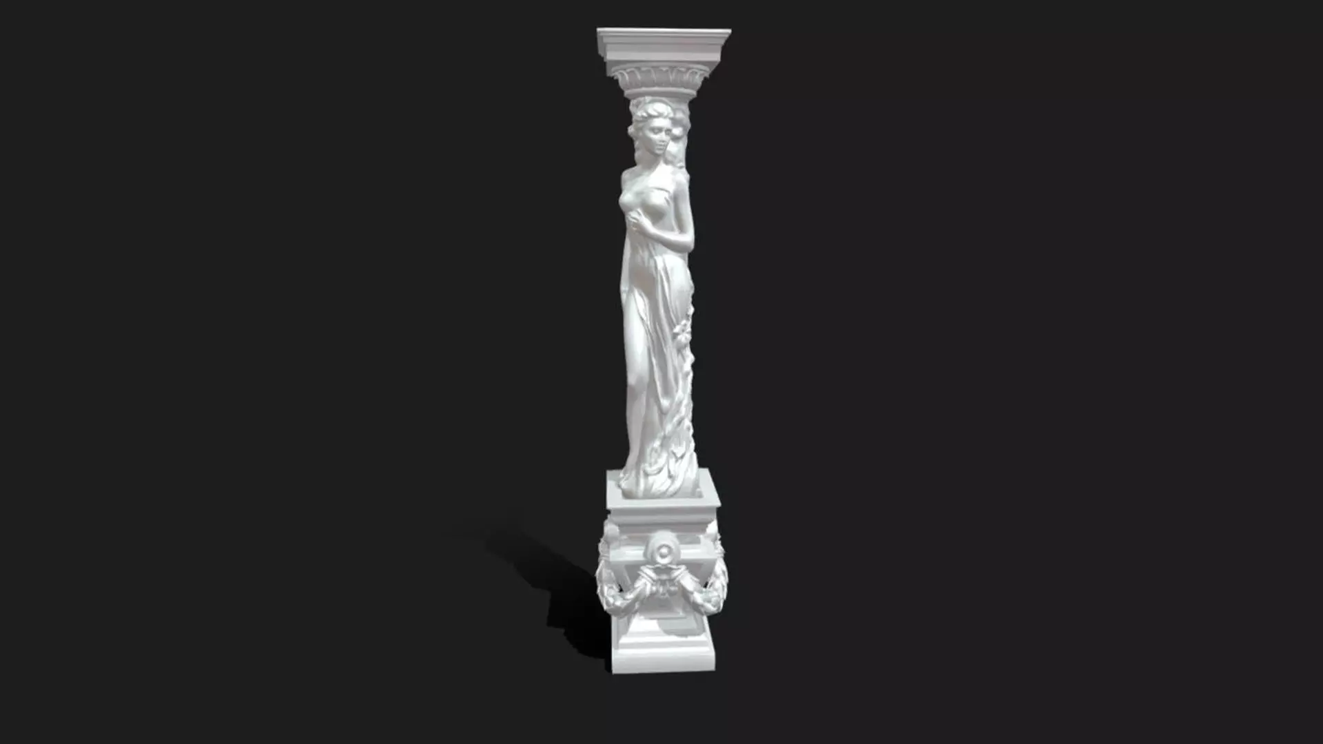 woman girl column 3D model_0