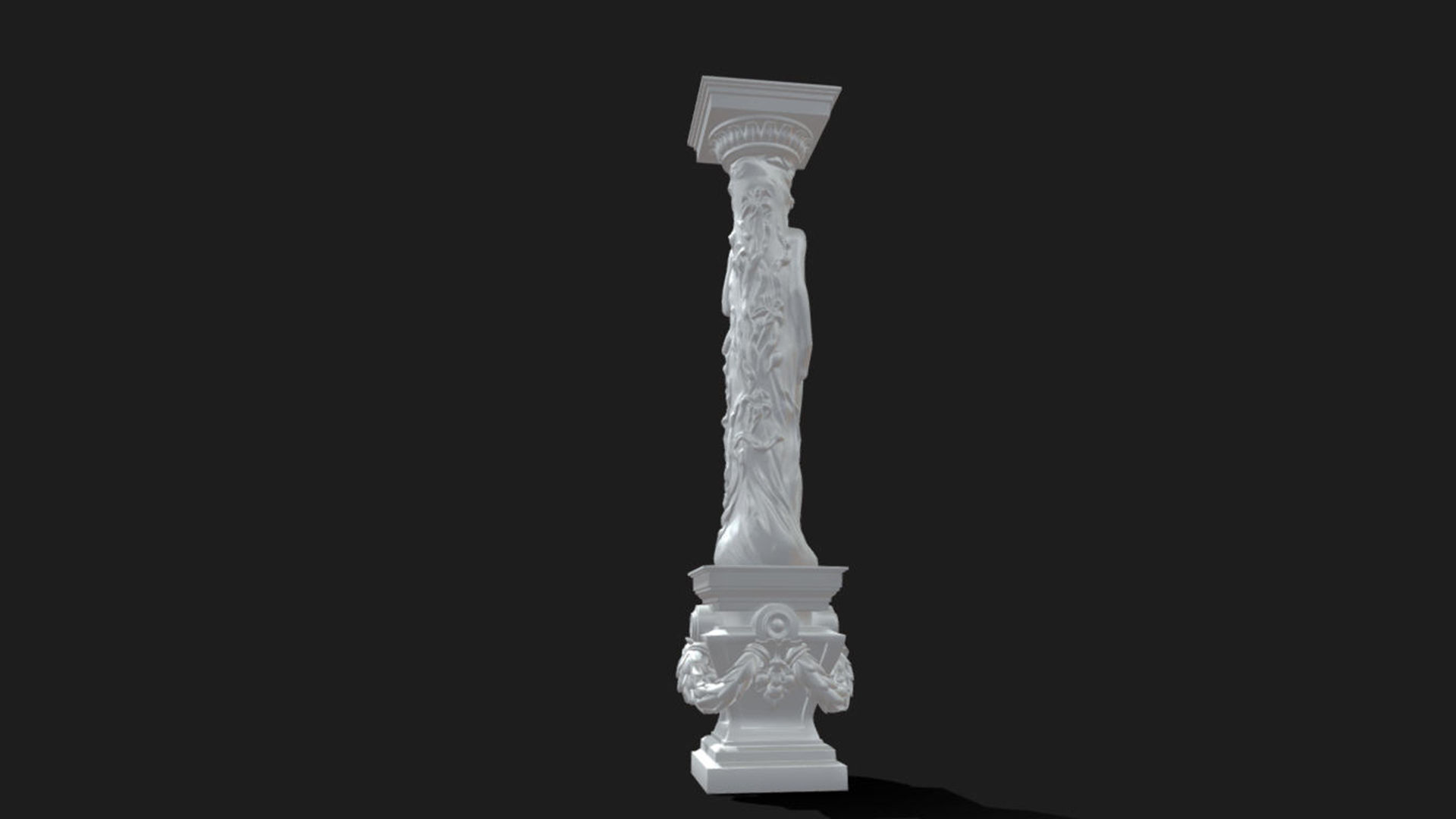 woman girl column 3D model_4