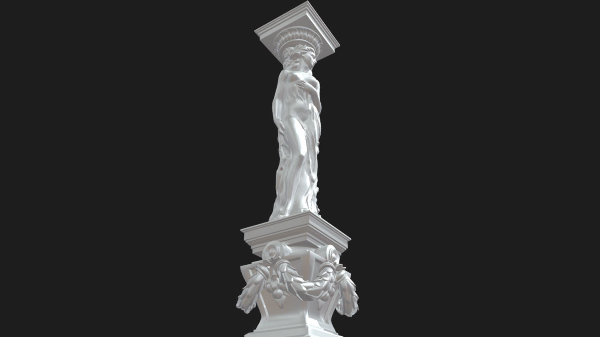 woman girl column 3D model_3
