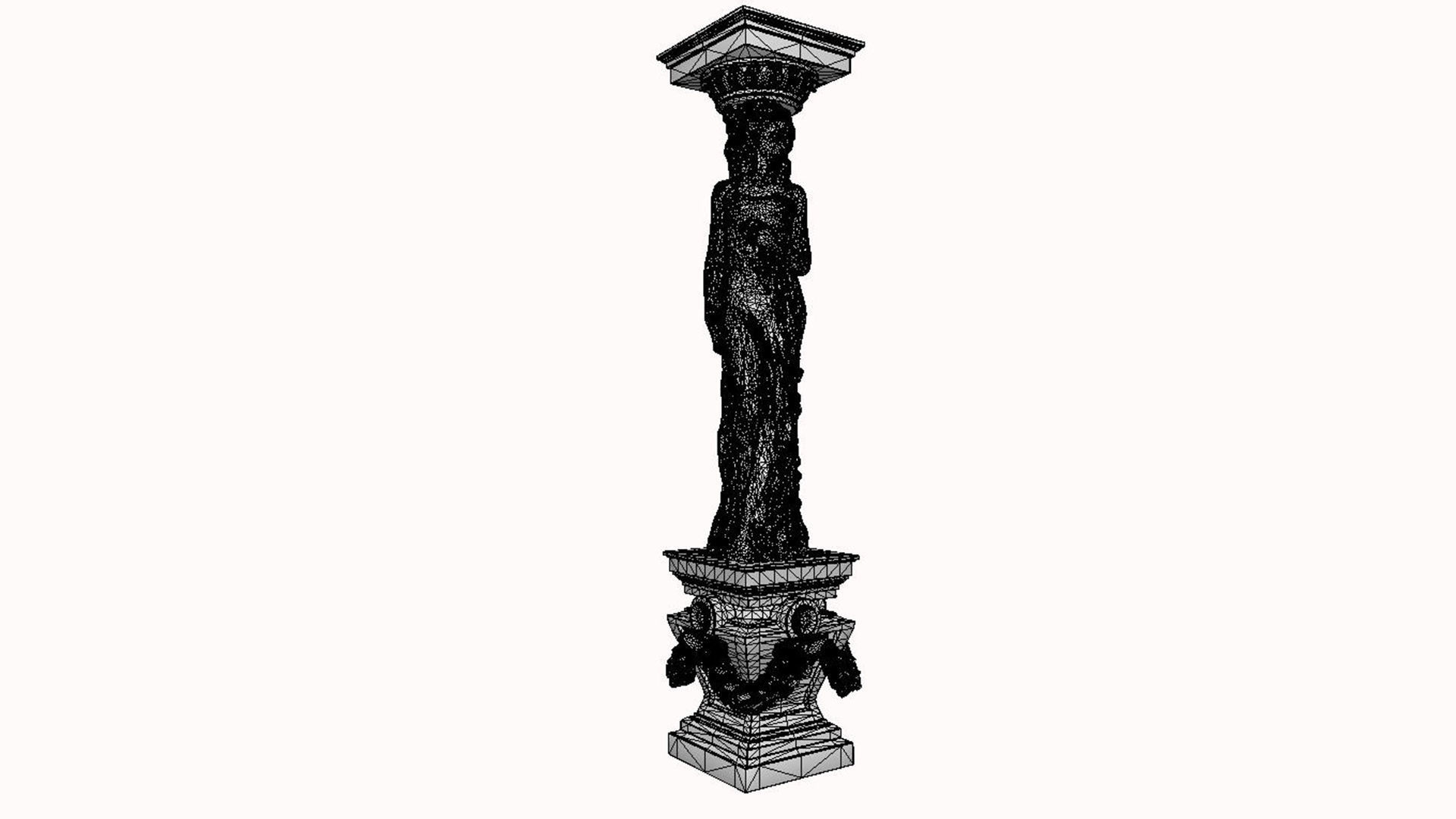 woman girl column 3D model_7