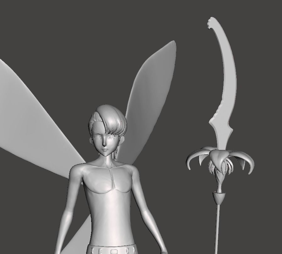 Fairy King Harlequin Full Wings and Chastiefol 3D Model 3D print model_3