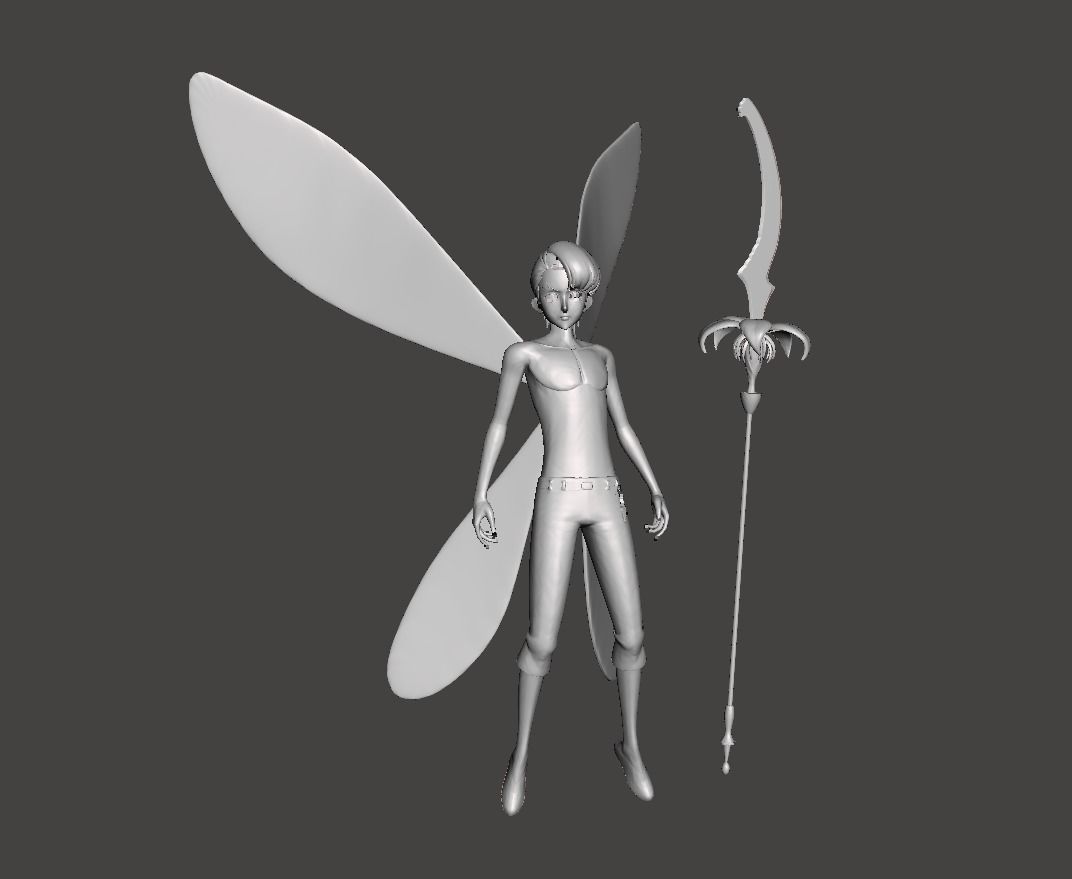 Fairy King Harlequin Full Wings and Chastiefol 3D Model 3D print model_1