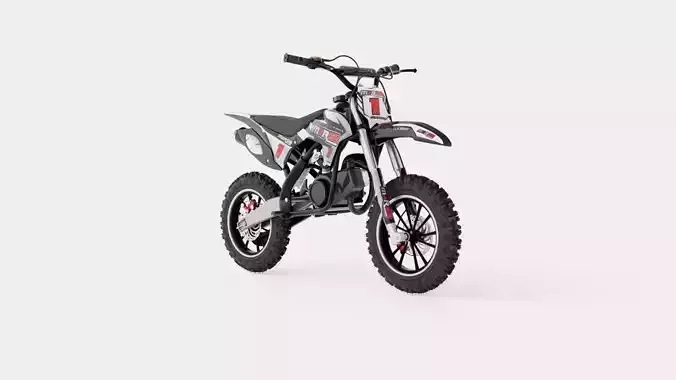 MXR 50cc Motorbike Black Low-poly 3D model