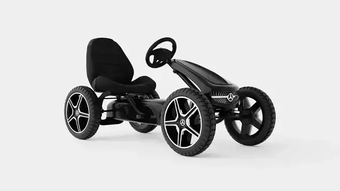 Mercedes Black Pedal Go Kart Low-poly 3D model