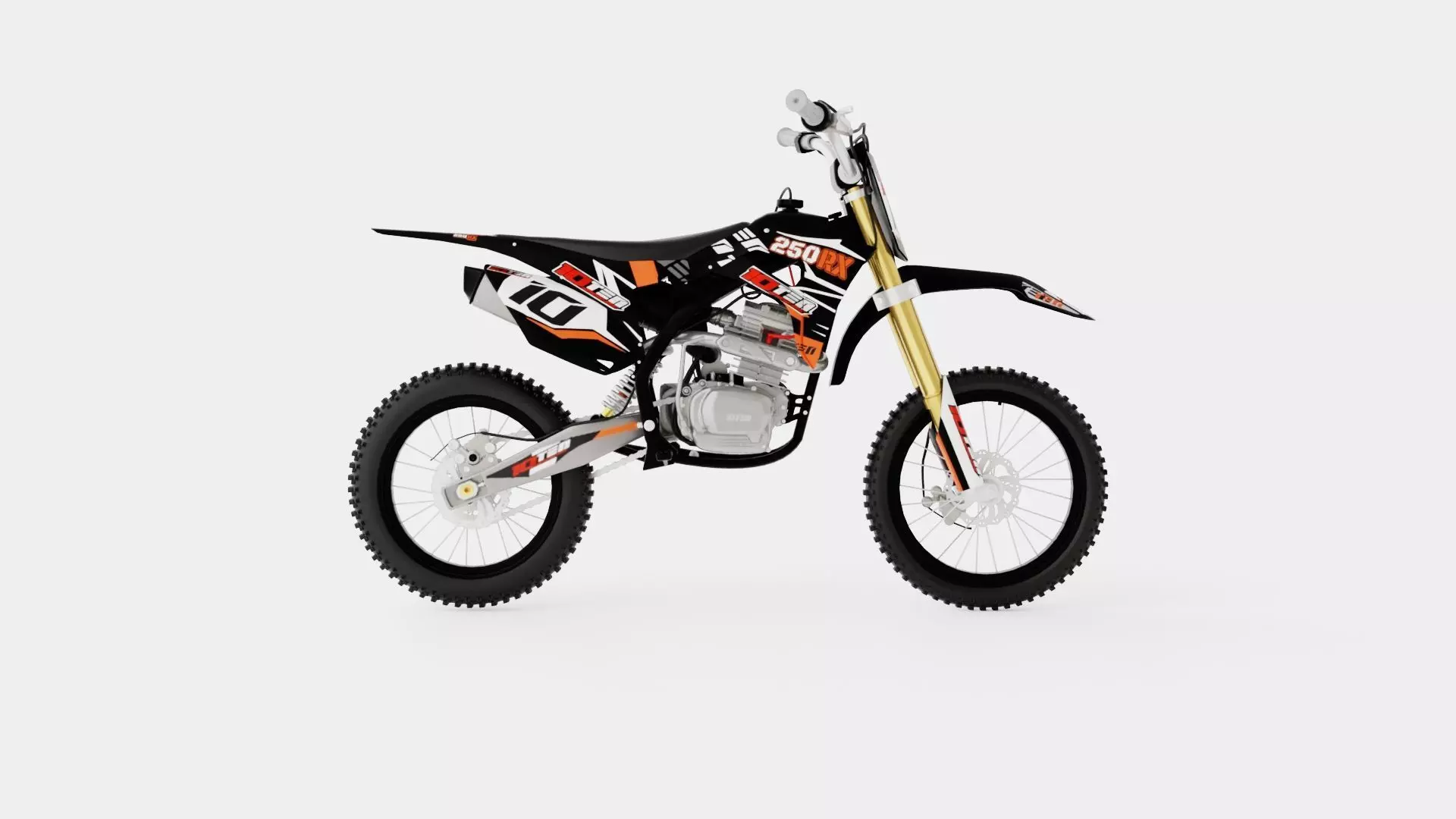 10Ten 250RX 96cm Dirt Bike Low-poly 3D model