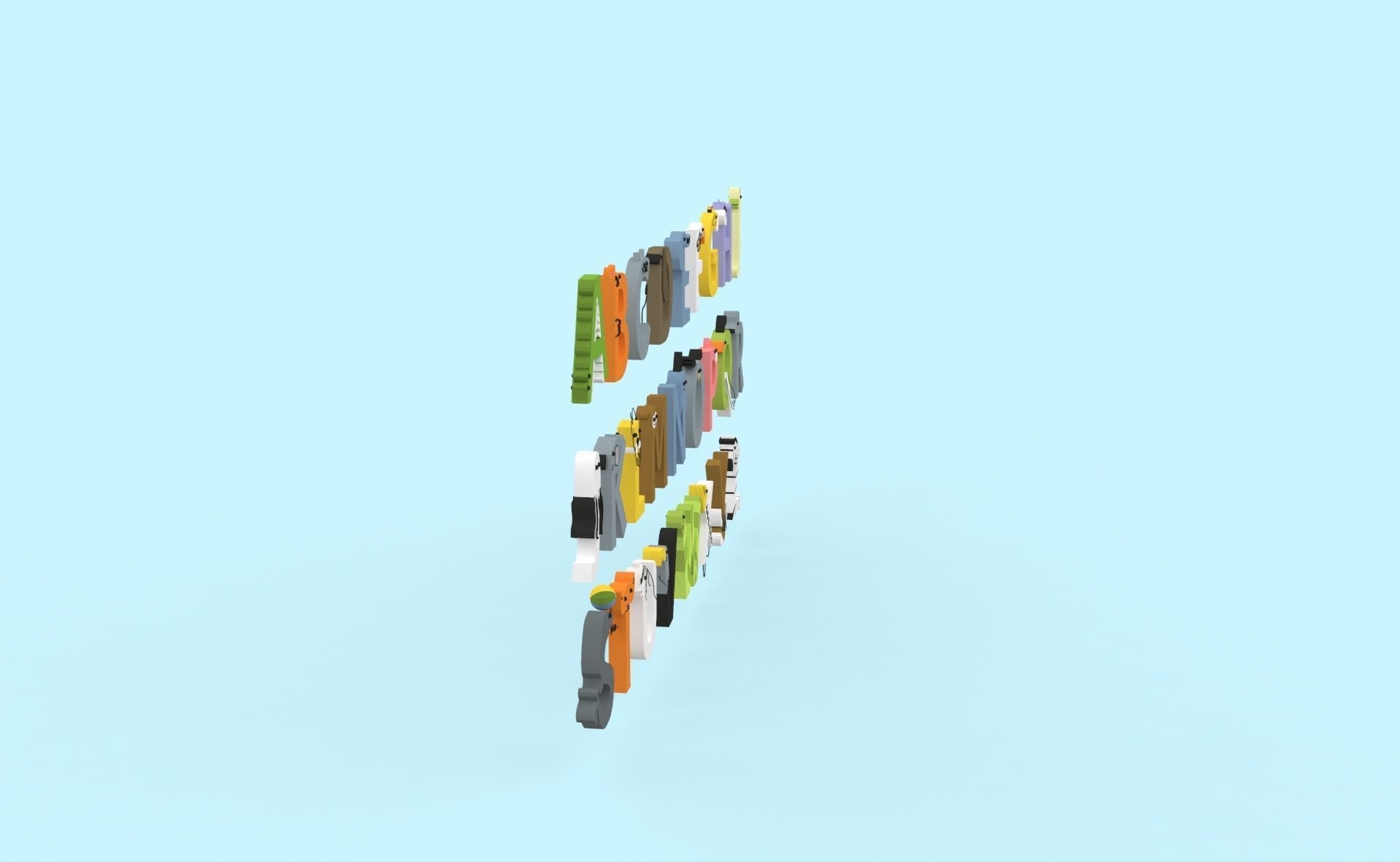 Cartoon Animal Alphabet v024 Low-poly 3D model_11