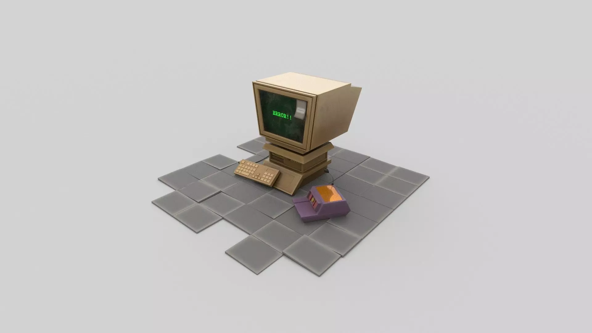 computer props 3D model_0
