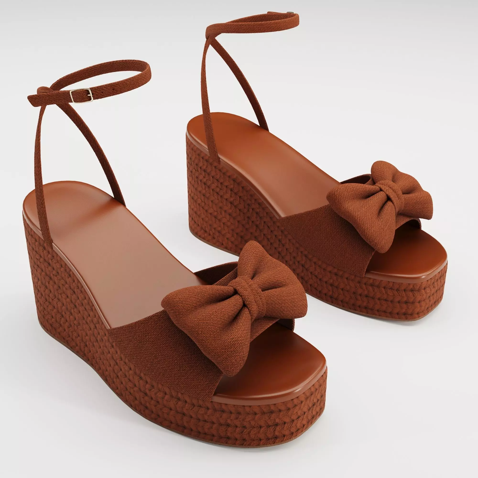 Asos Design Trisha bow detail espadrille wedges Low-poly 3D model