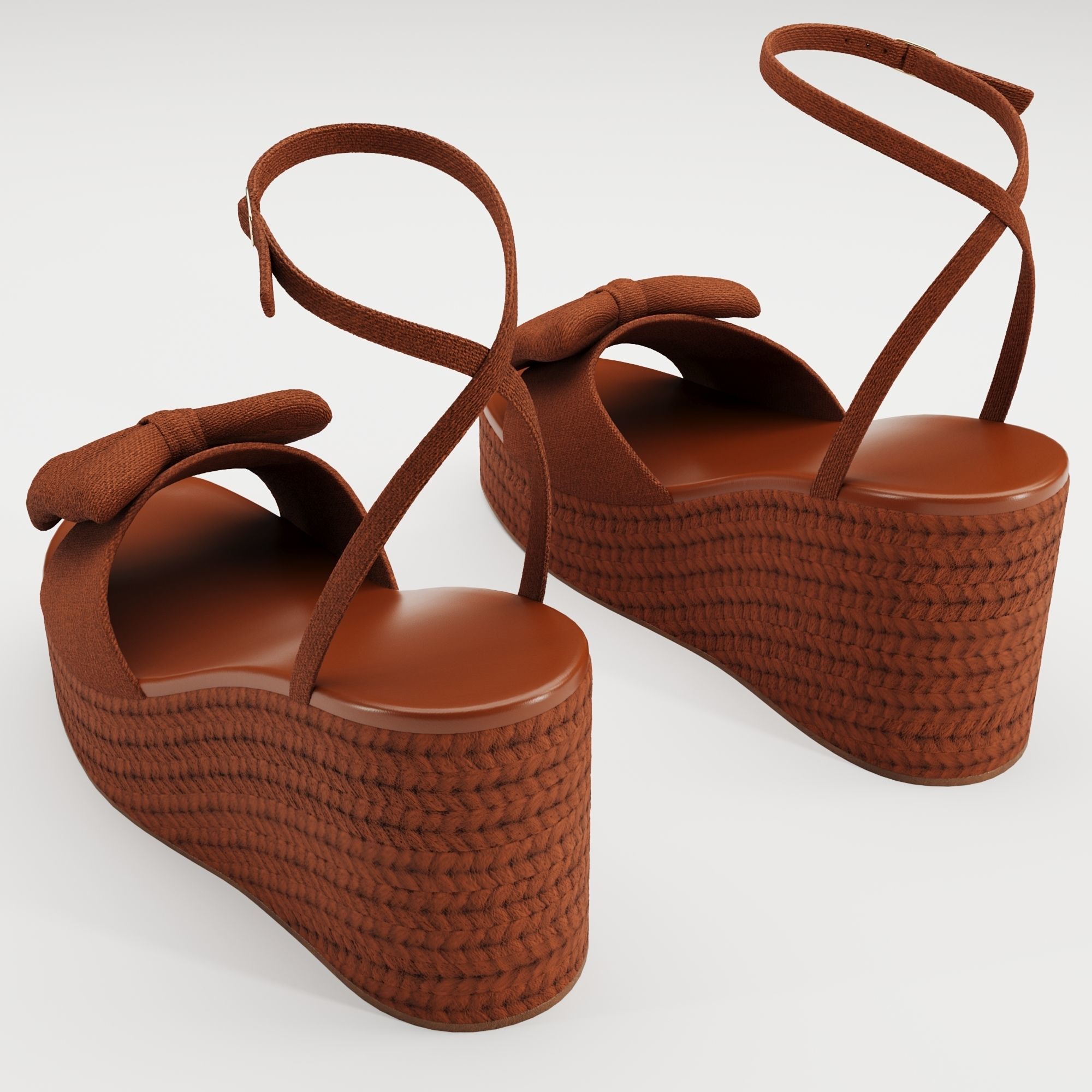 Asos Design Trisha bow detail espadrille wedges Low-poly 3D model_5