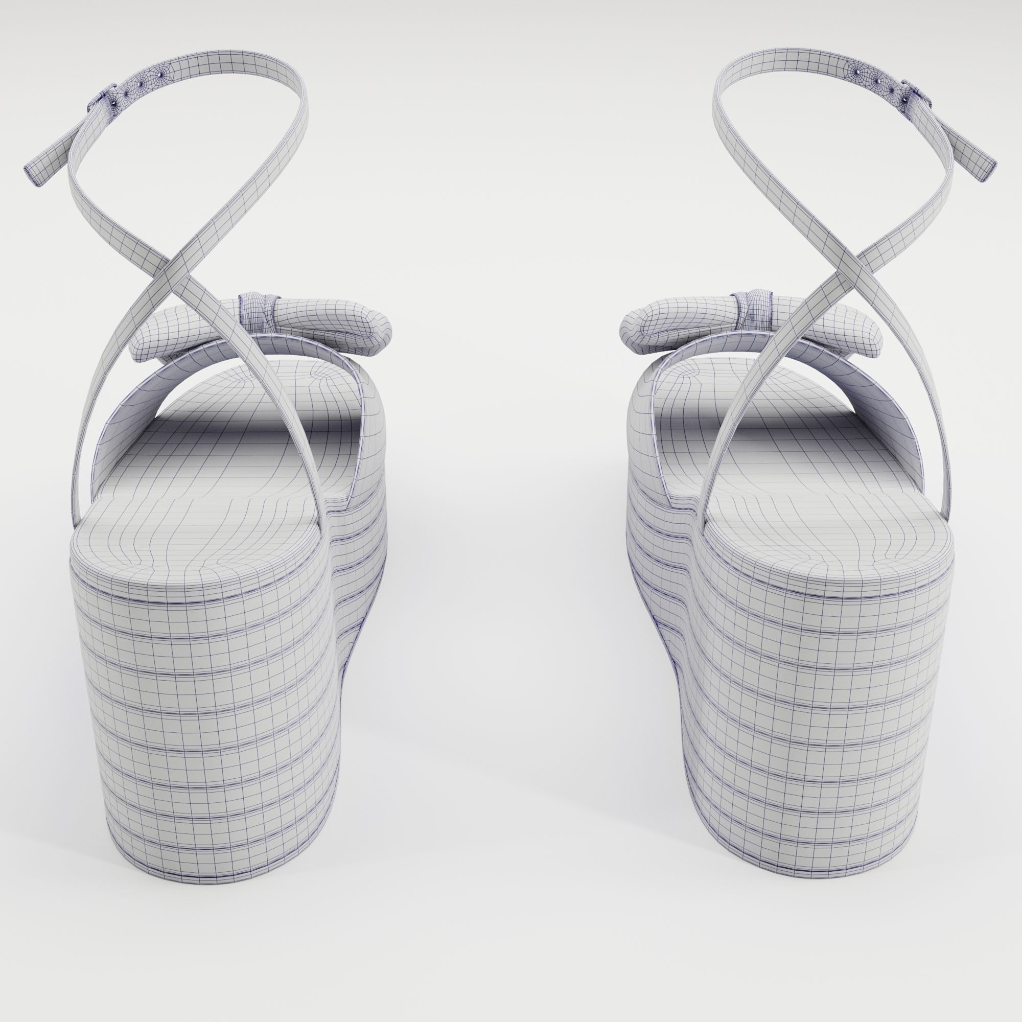 Asos Design Trisha bow detail espadrille wedges Low-poly 3D model_4