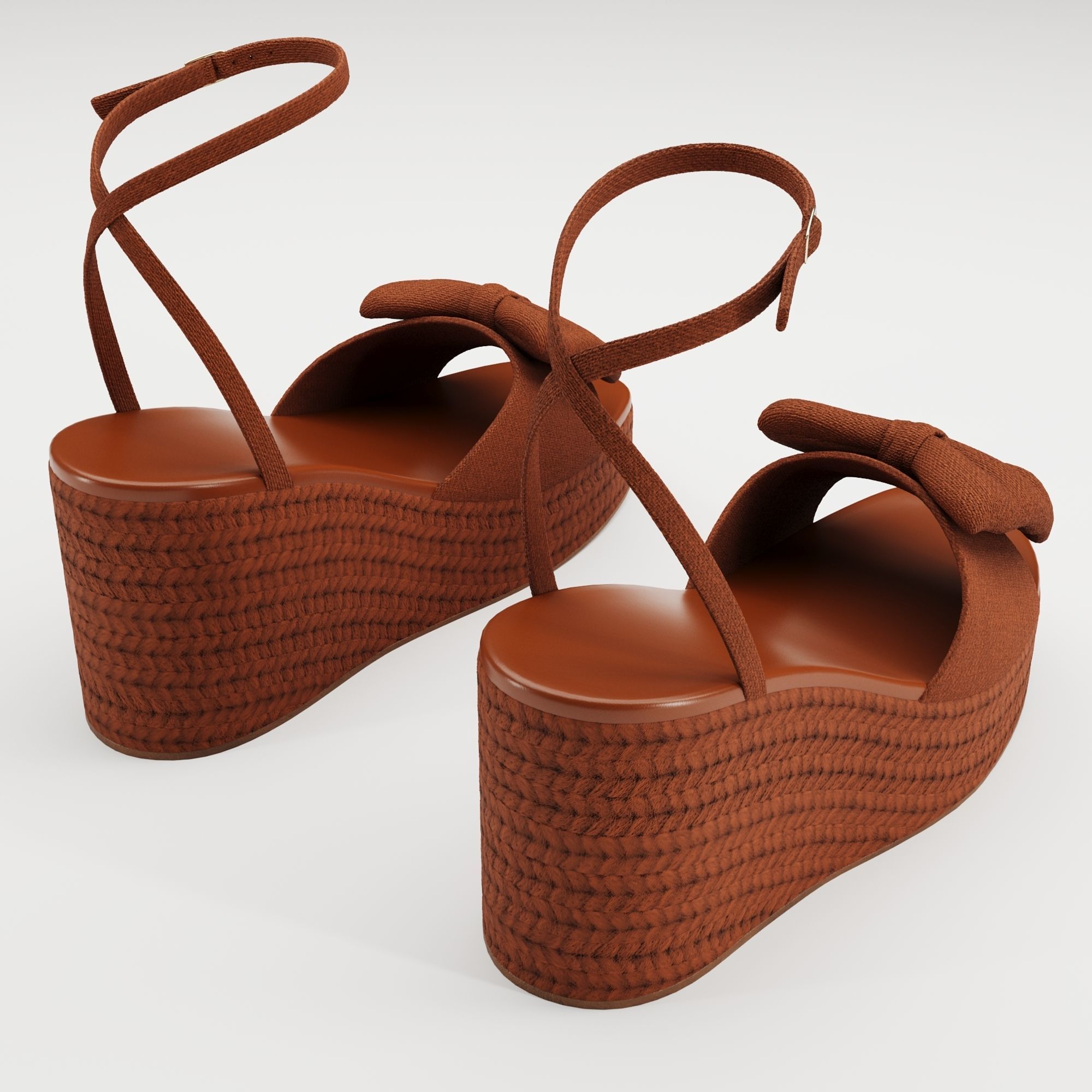 Asos Design Trisha bow detail espadrille wedges Low-poly 3D model_18